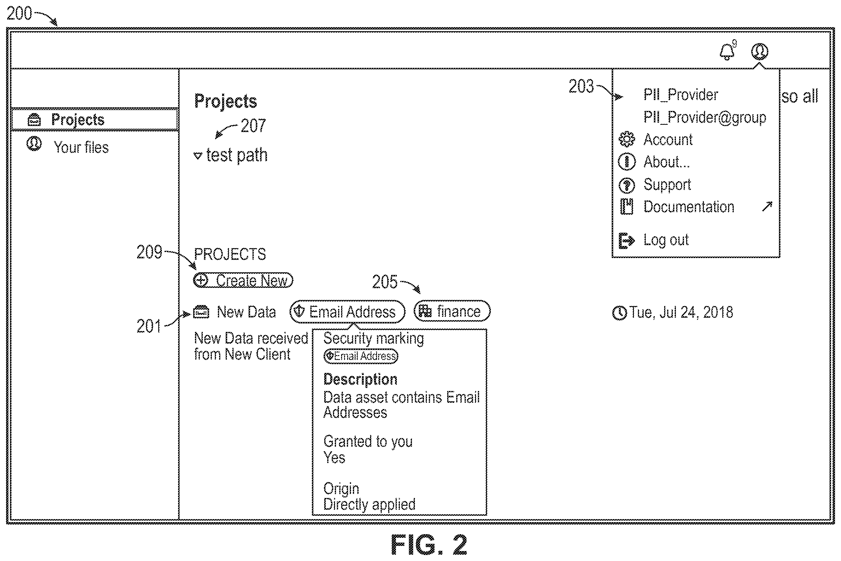 Patent US12367310 Figure 2 – Data security