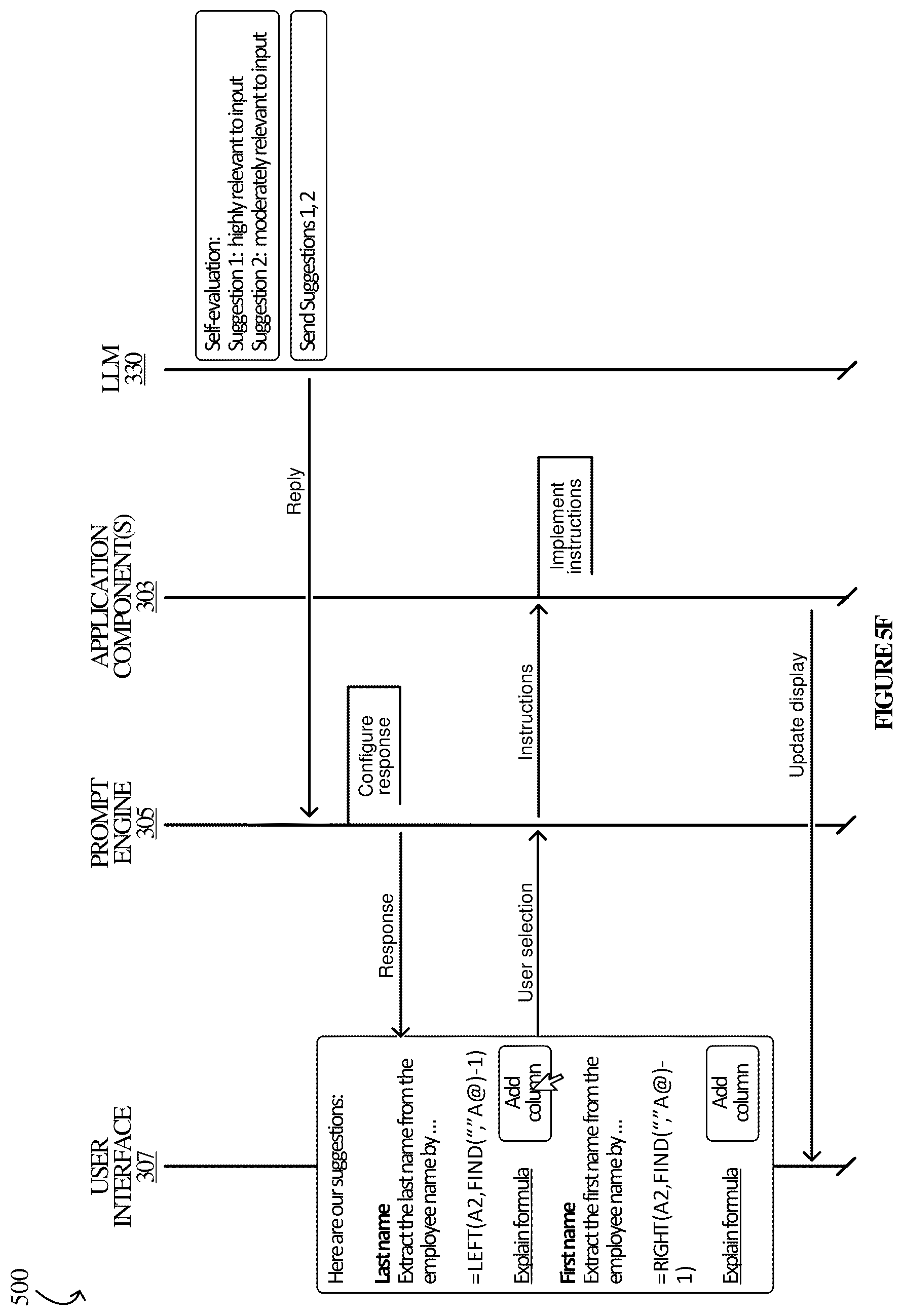 Patent US12367336 Figure 10 – Chain of thought reasoning for LLM integrations in spreadsheet environments