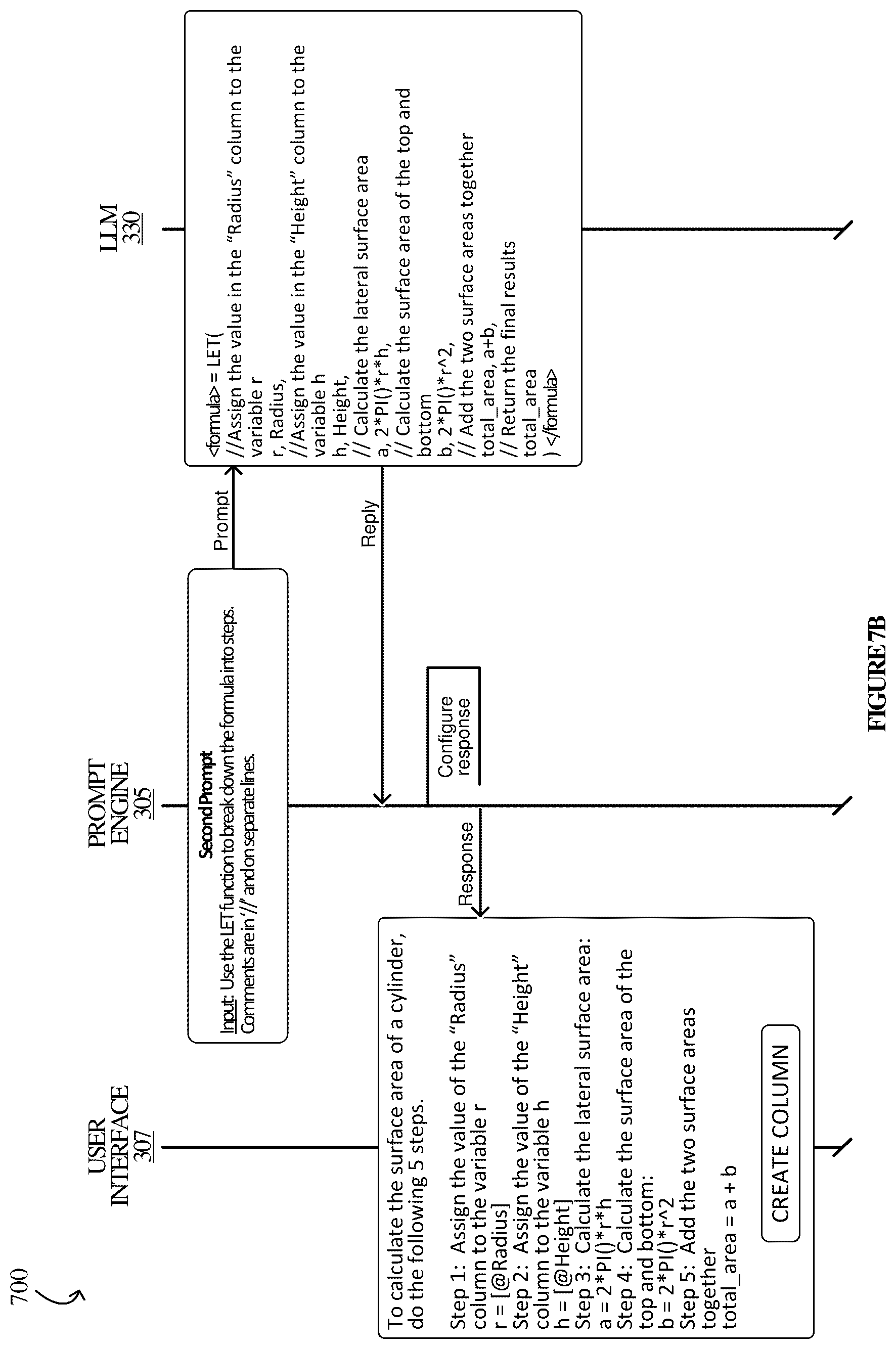 Patent US12367336 Figure 14 – Chain of thought reasoning for LLM integrations in spreadsheet environments