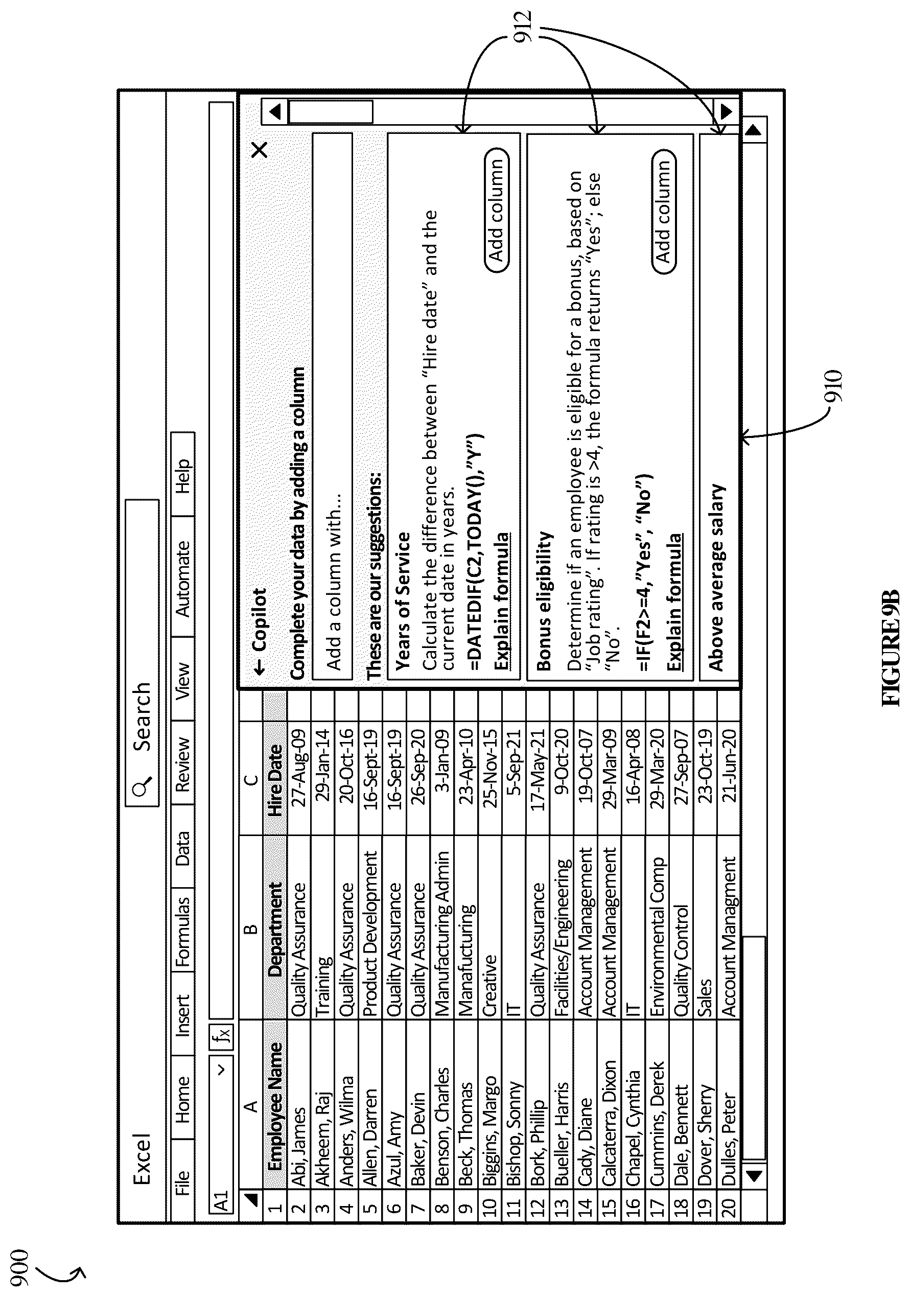 Patent US12367336 Figure 19 – Chain of thought reasoning for LLM integrations in spreadsheet environments