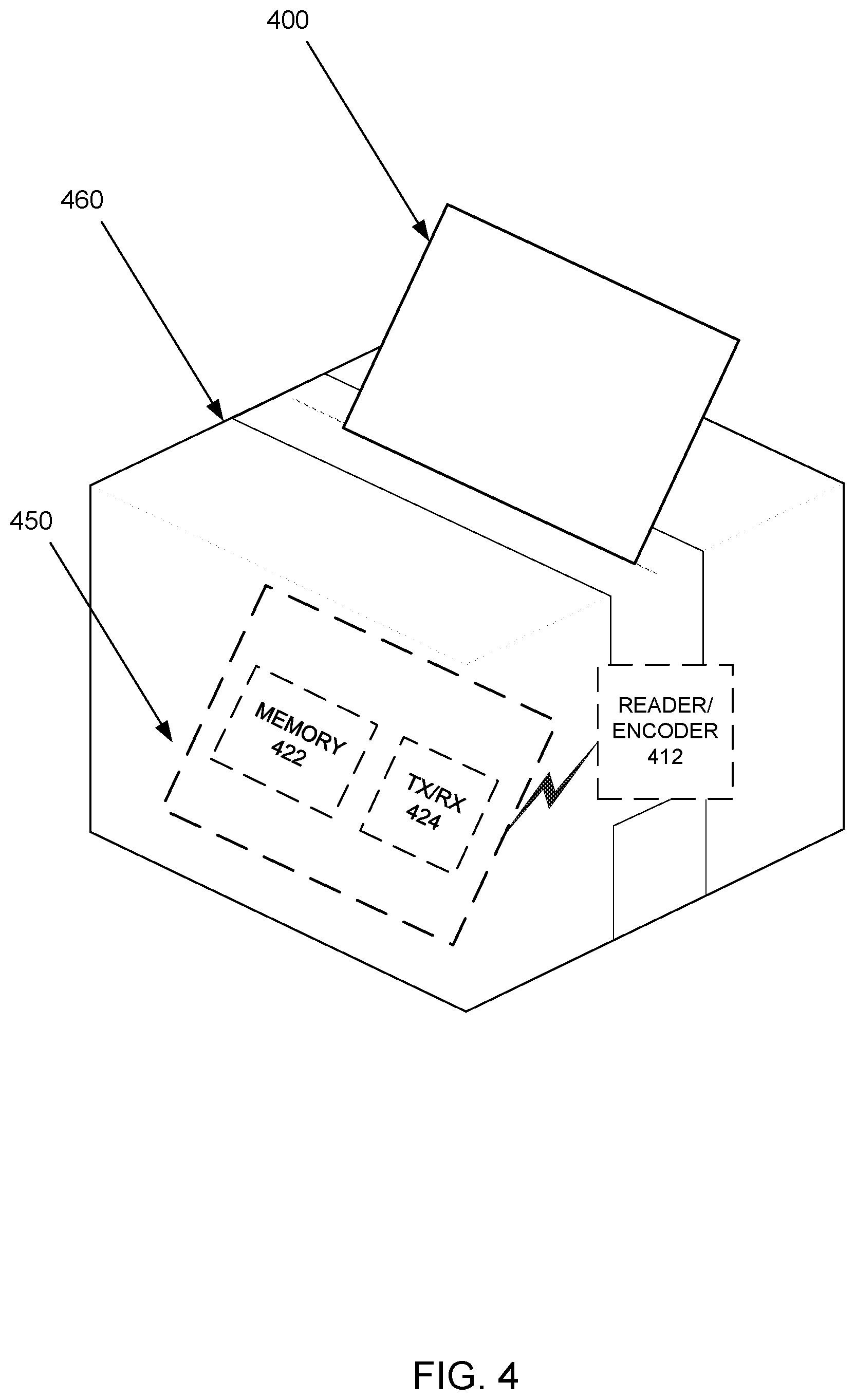 Patent US12367357 Figure 5 – Activating a smart label via contact