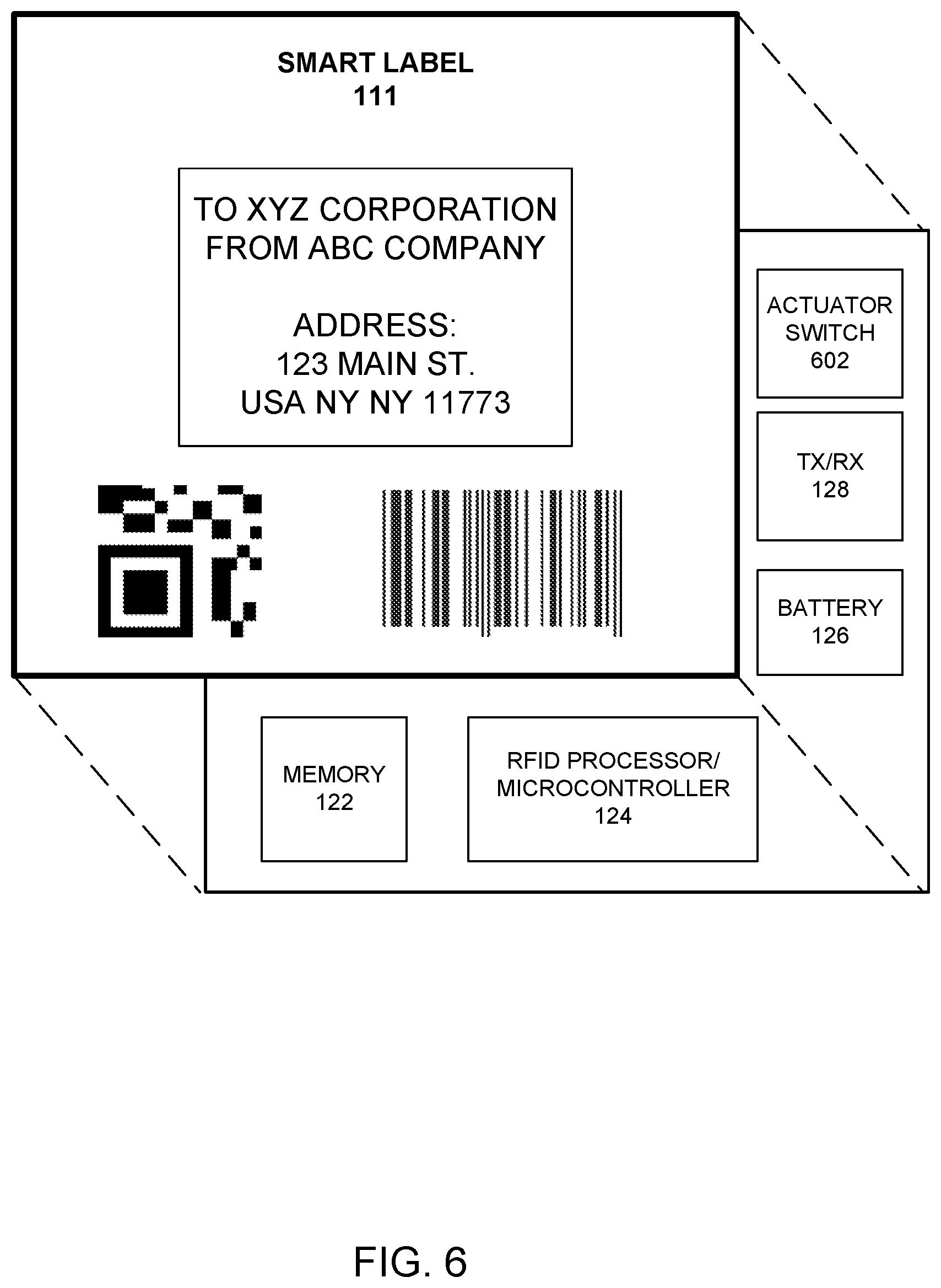Patent US12367357 Figure 9 – Activating a smart label via contact