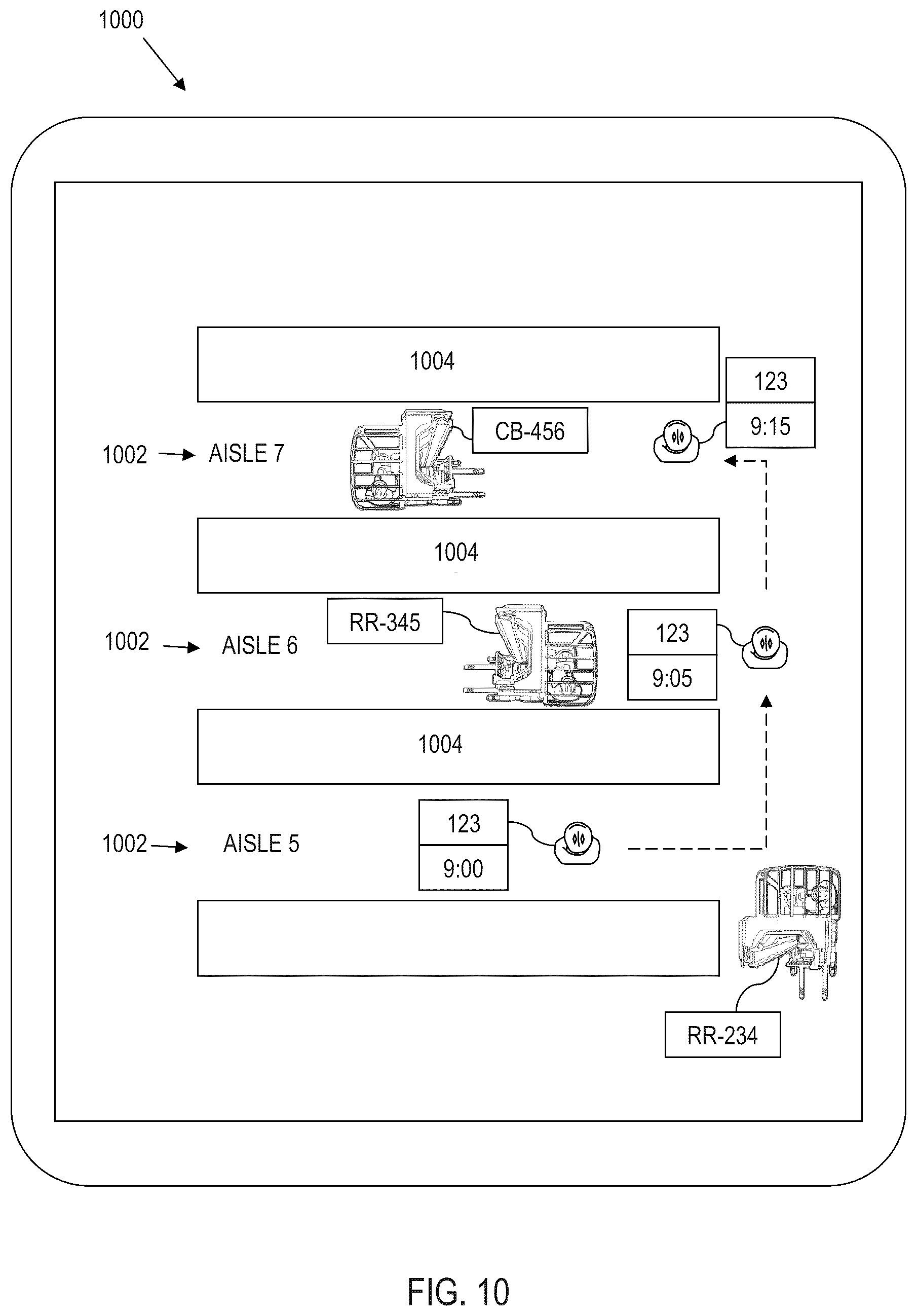 Patent US12367367 Figure 10 – Indirect electronic badge tracking