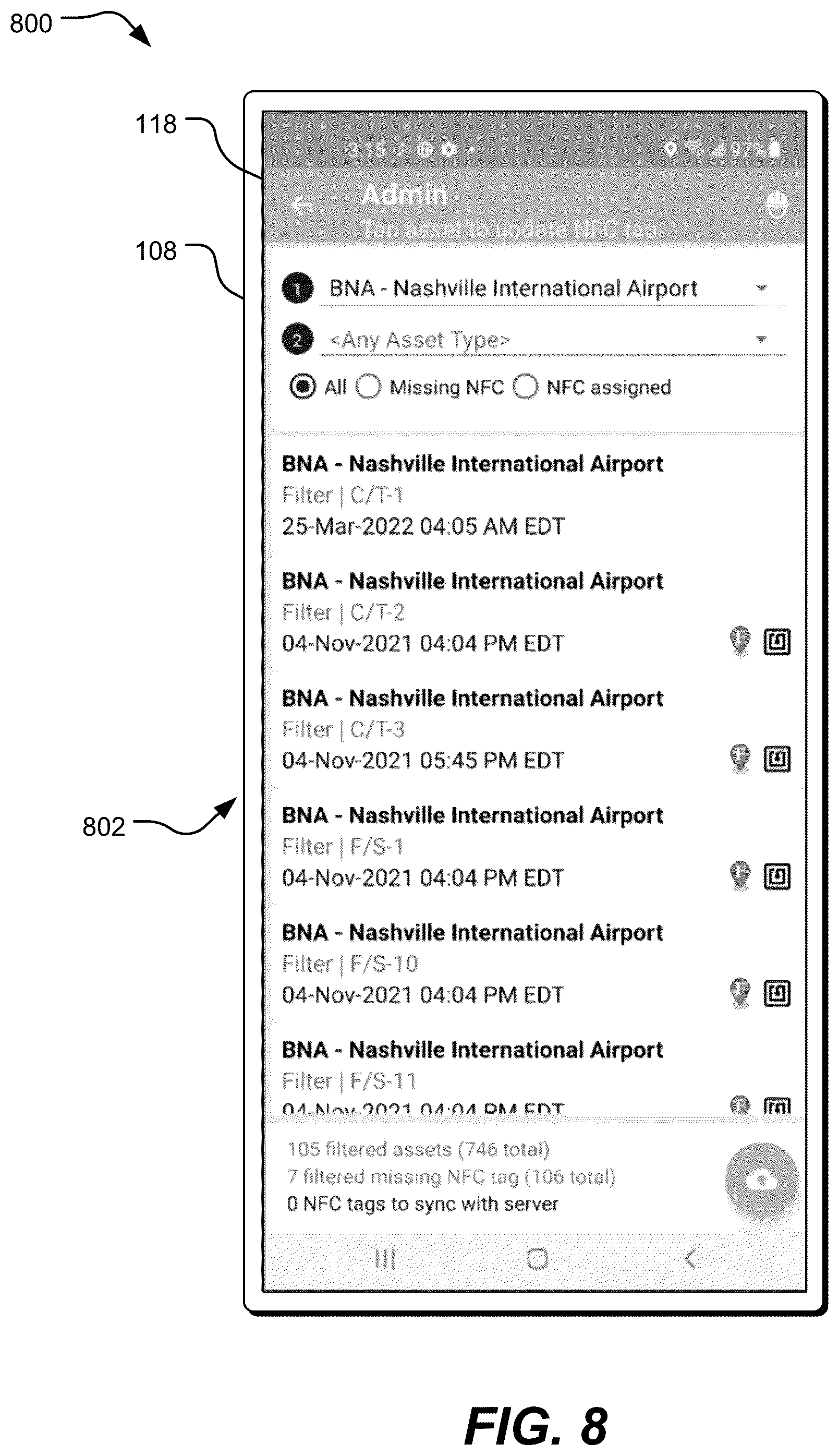Patent US12367370 Figure 8 – Systems and methods for tracking facility assets