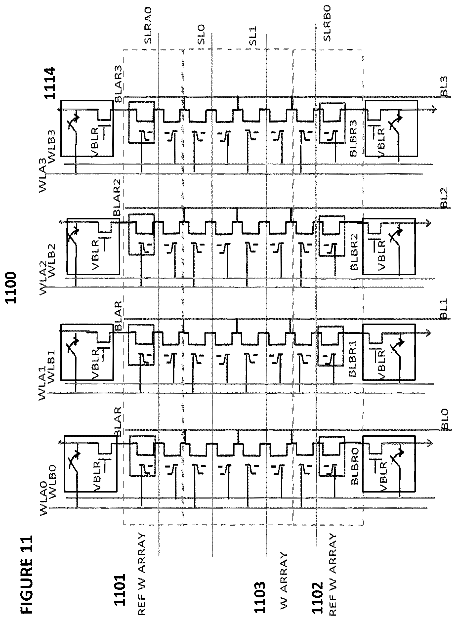 Patent US12367386 Figure 11 – Split array architecture for analog neural memory in a deep learning artificial neural network