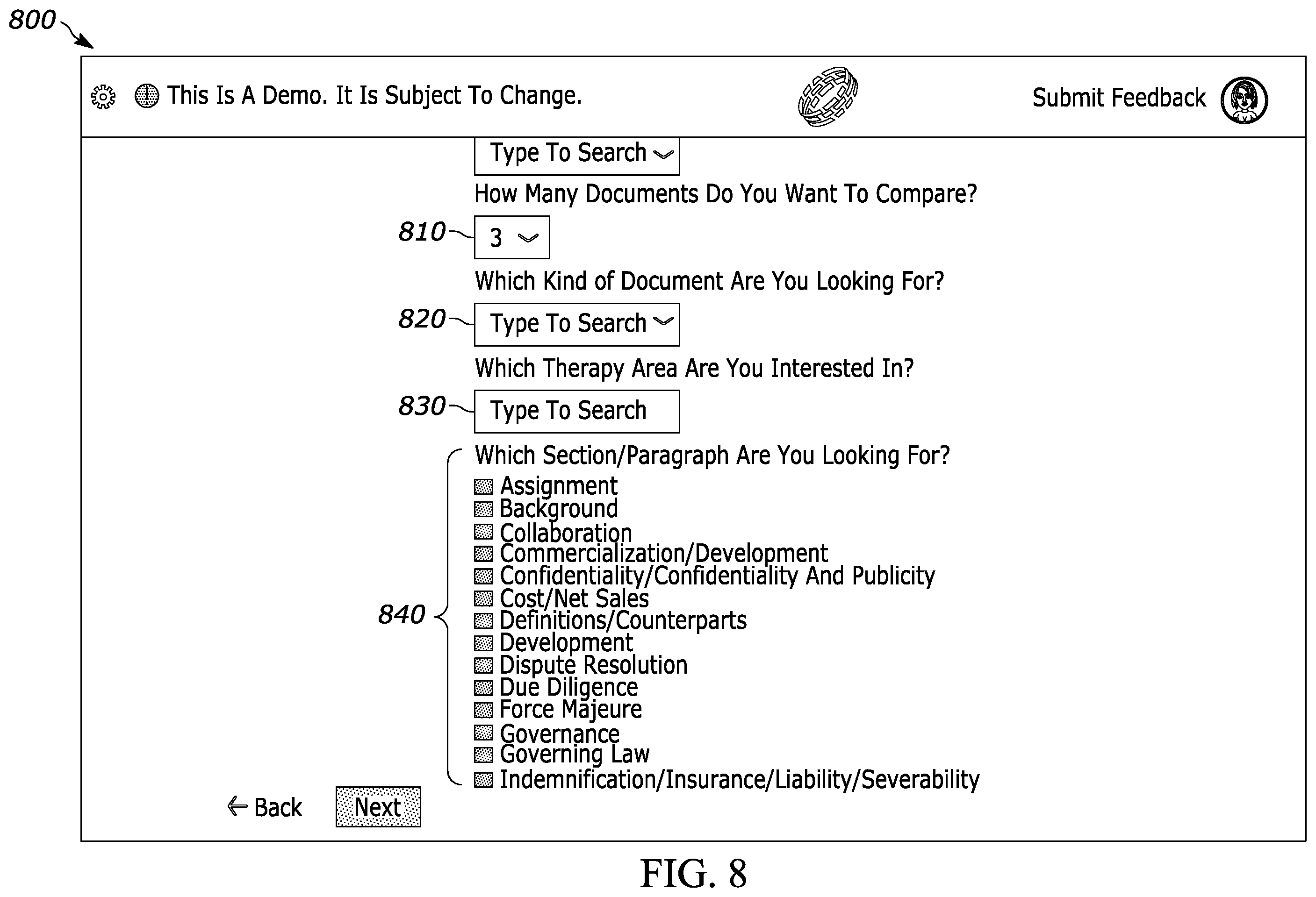 Patent US12367398 Figure 10 – Software-assisted system and method for locating, evaluating and creating market-standard documents