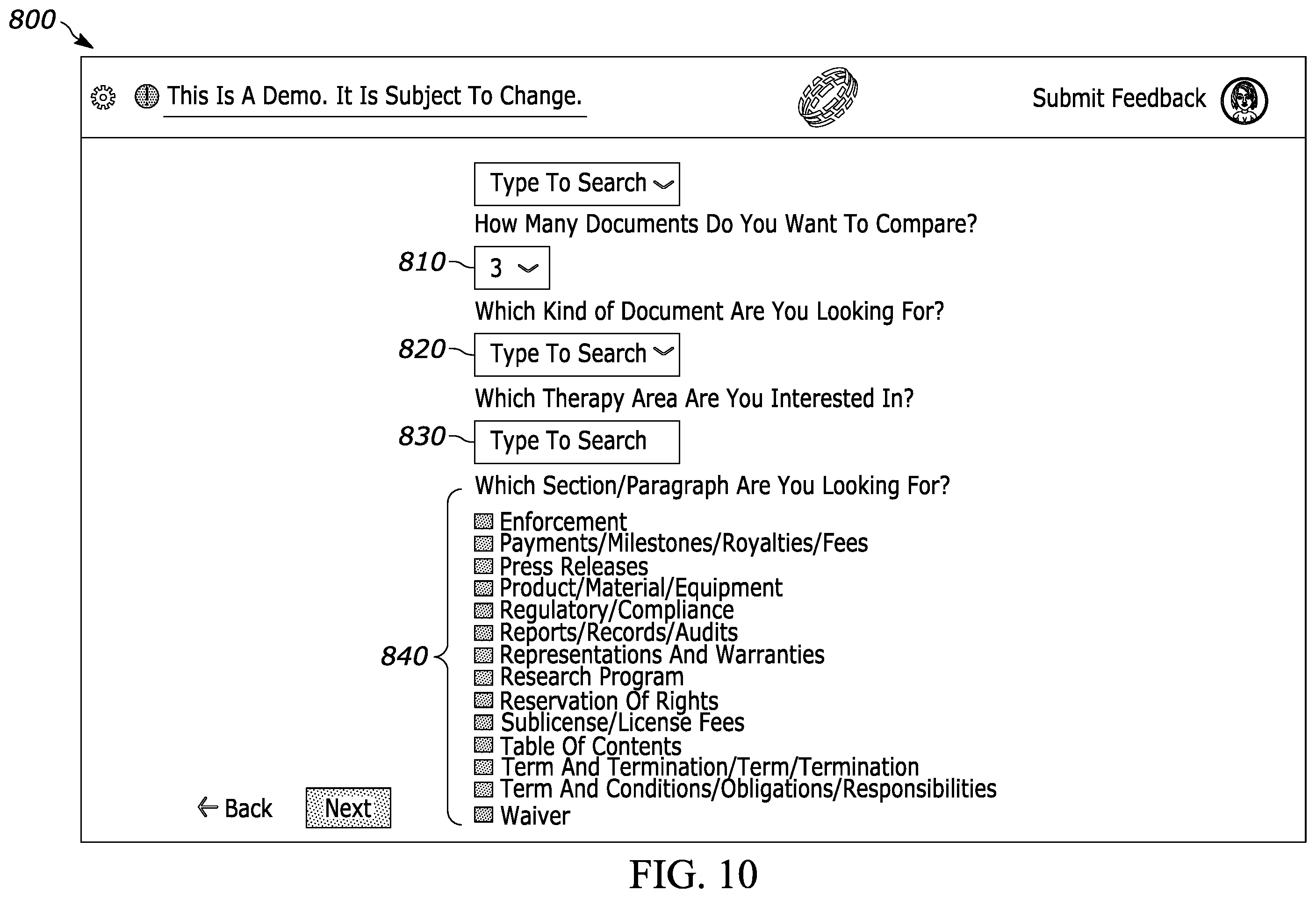 Patent US12367398 Figure 12 – Software-assisted system and method for locating, evaluating and creating market-standard documents