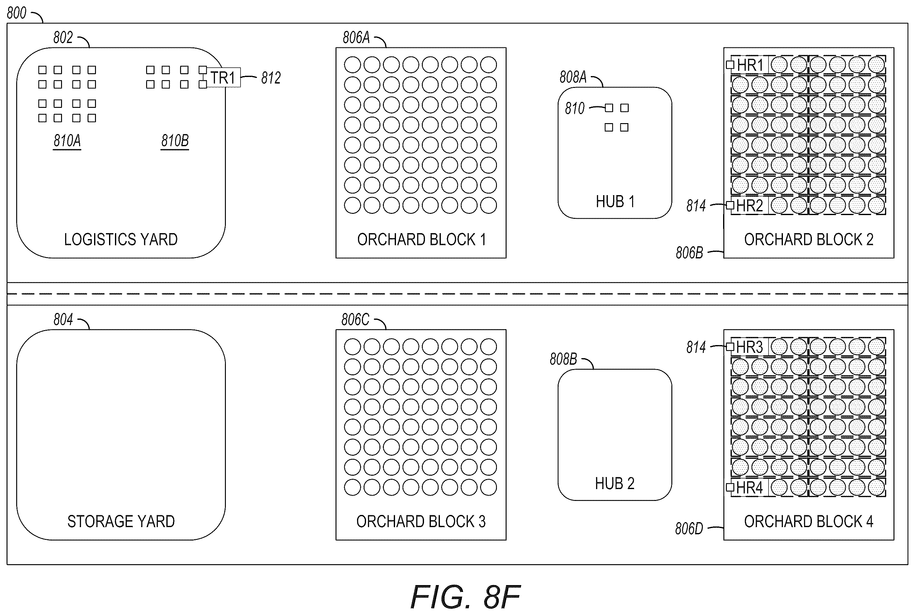 Patent US12367439 Figure 14 – Swarm based orchard management