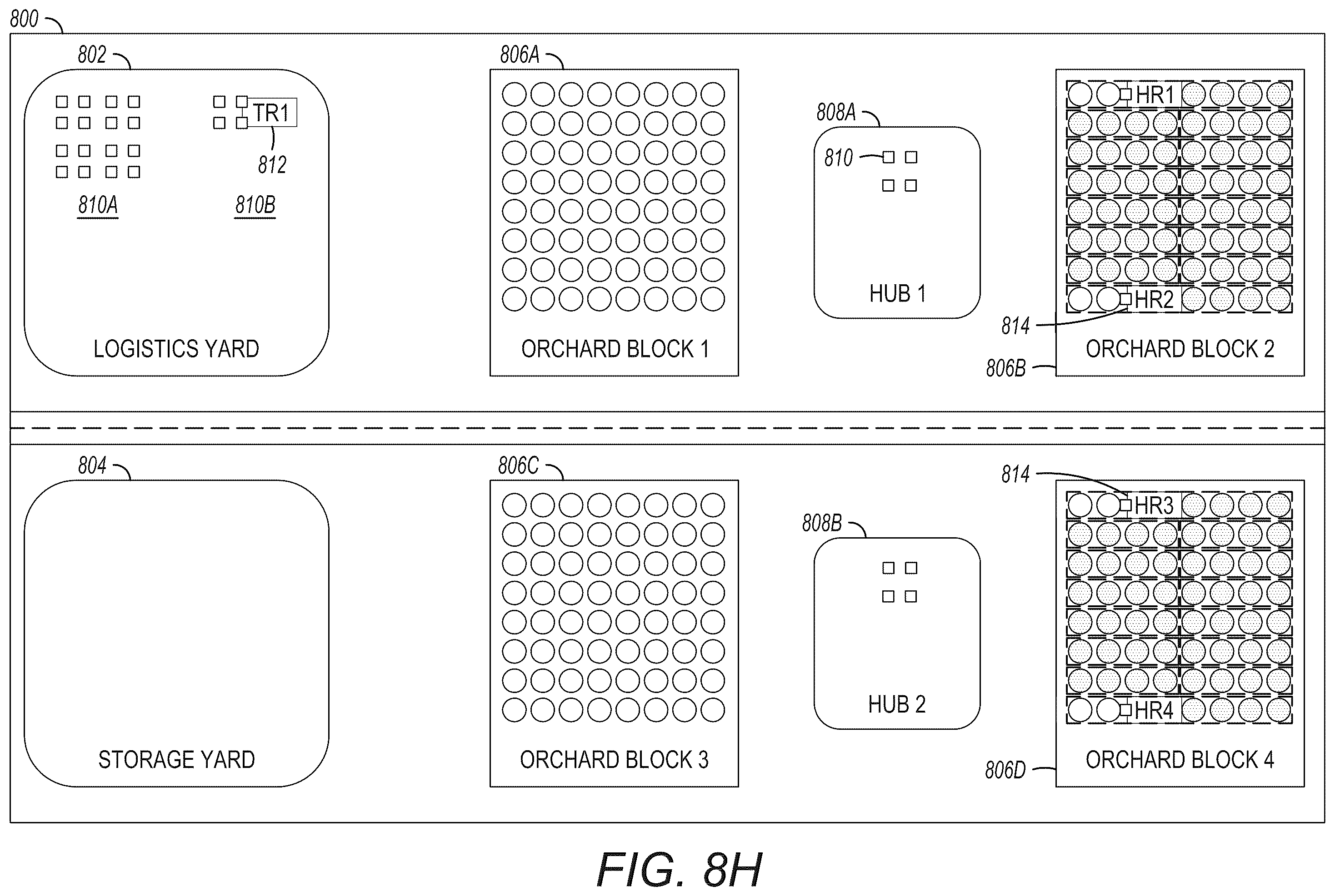 Patent US12367439 Figure 16 – Swarm based orchard management