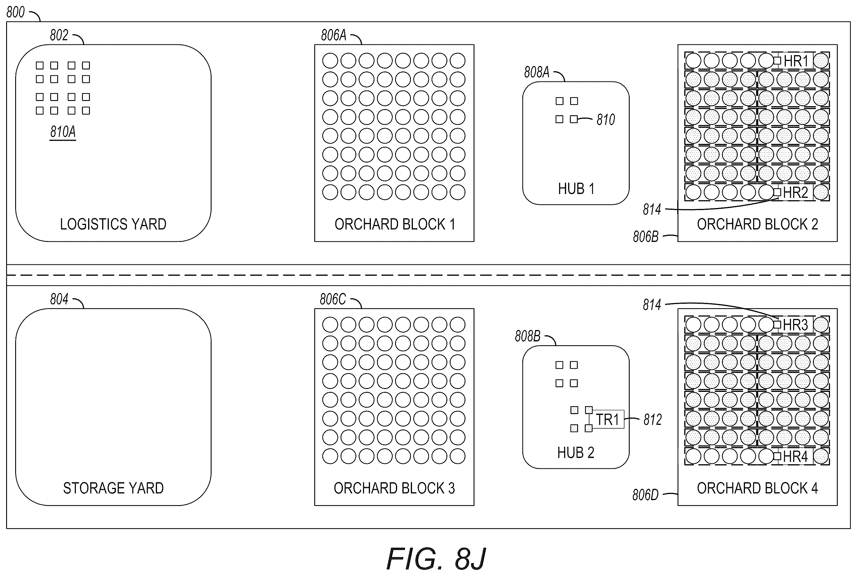 Patent US12367439 Figure 18 – Swarm based orchard management