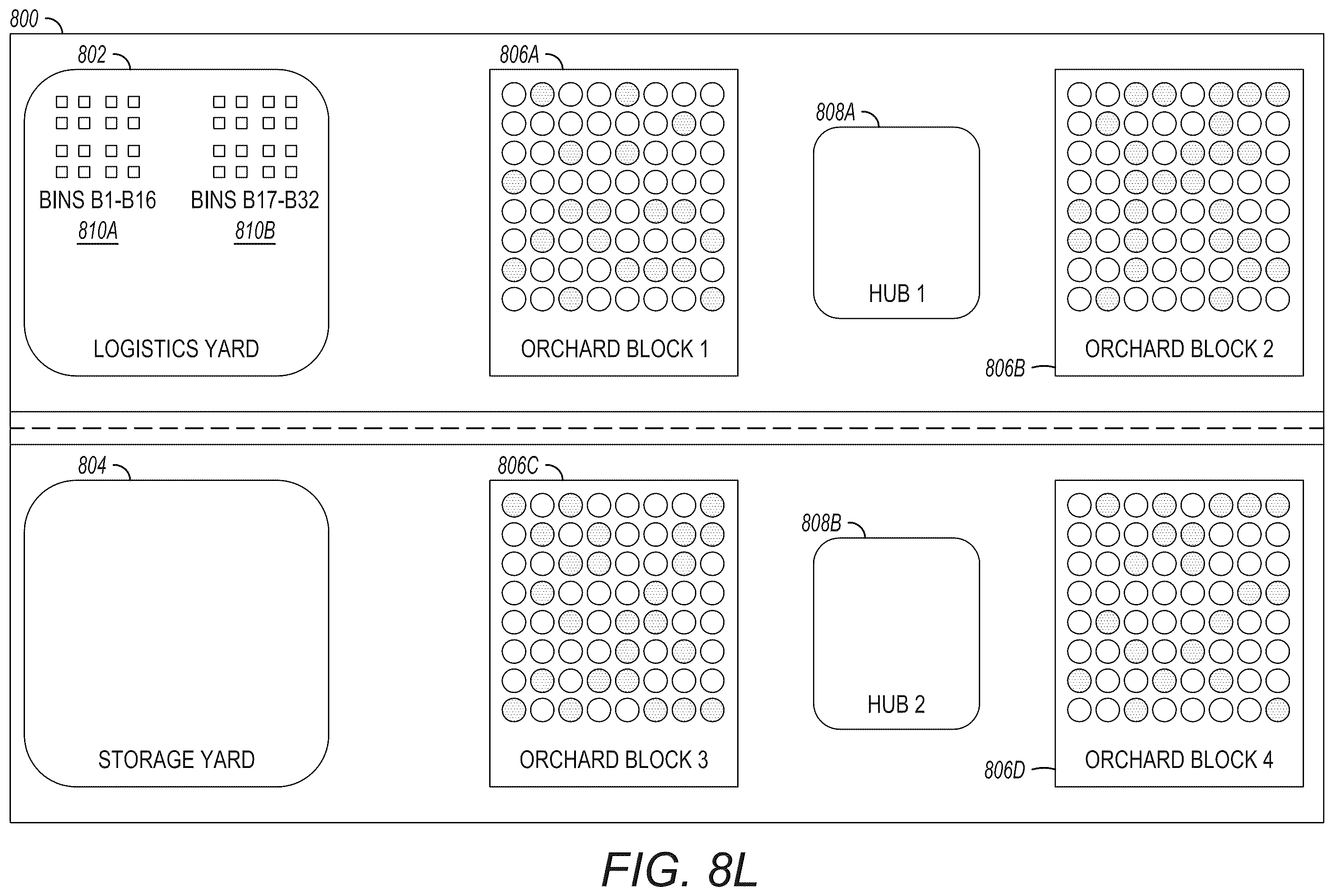Patent US12367439 Figure 20 – Swarm based orchard management