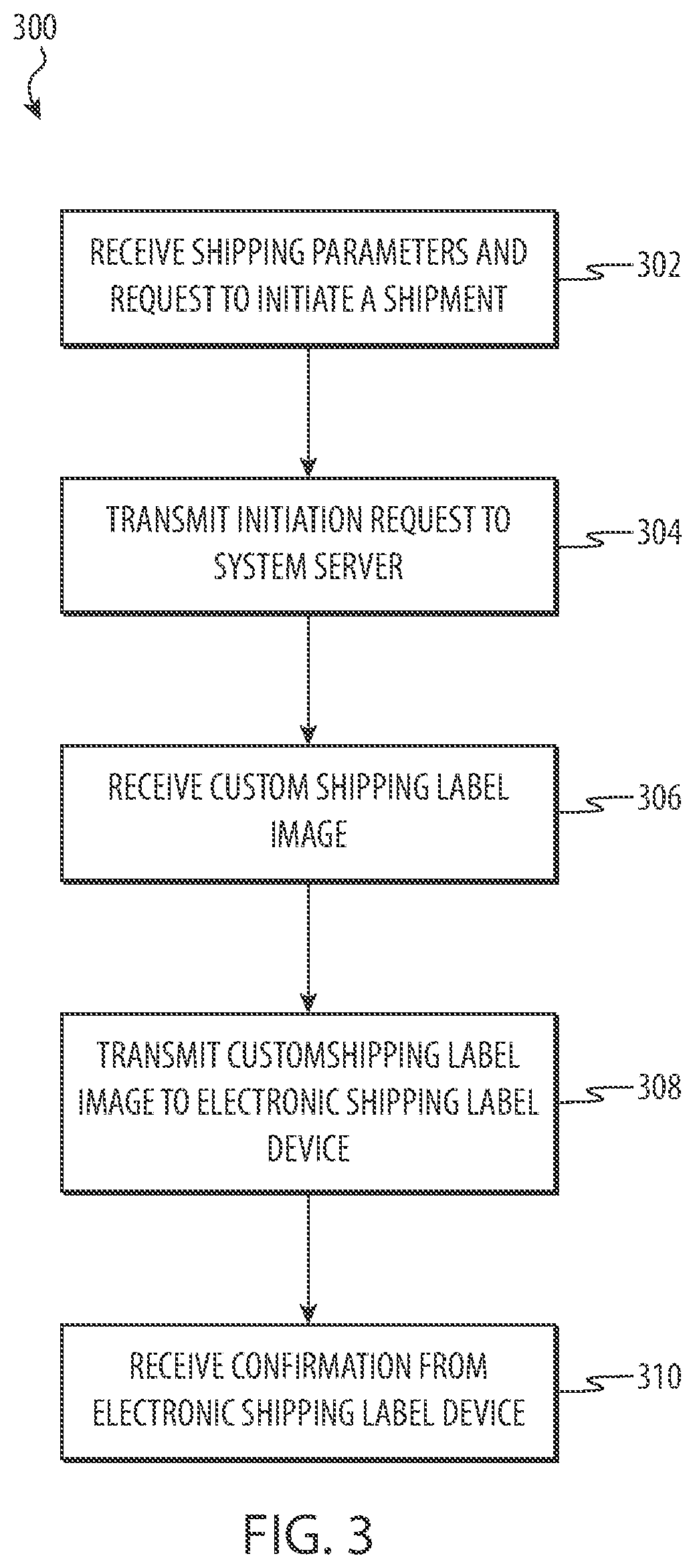 Patent US12367449 Figure 3 – Shipping items using an electronic shipping label device