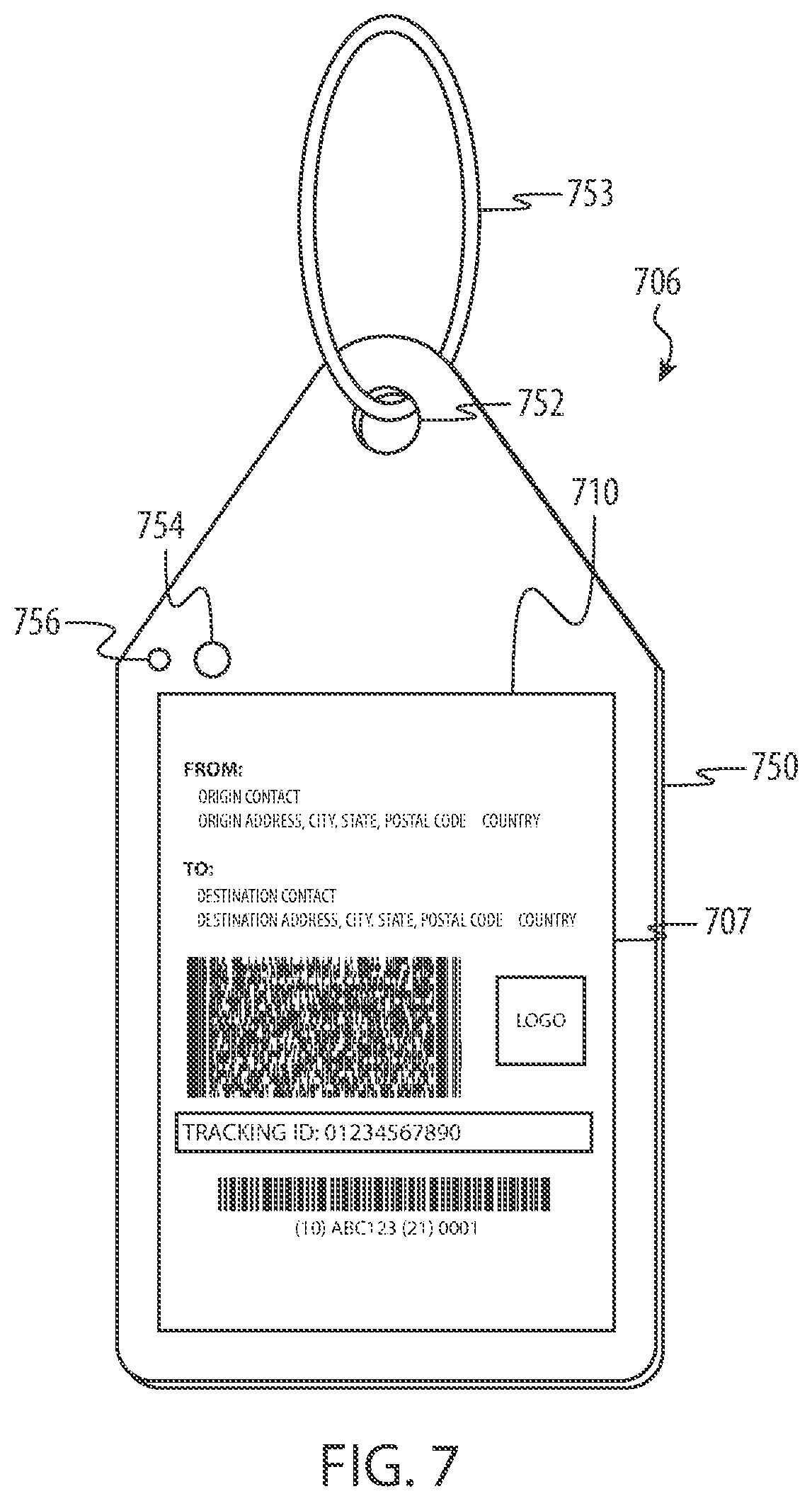 Patent US12367449 Figure 8 – Shipping items using an electronic shipping label device