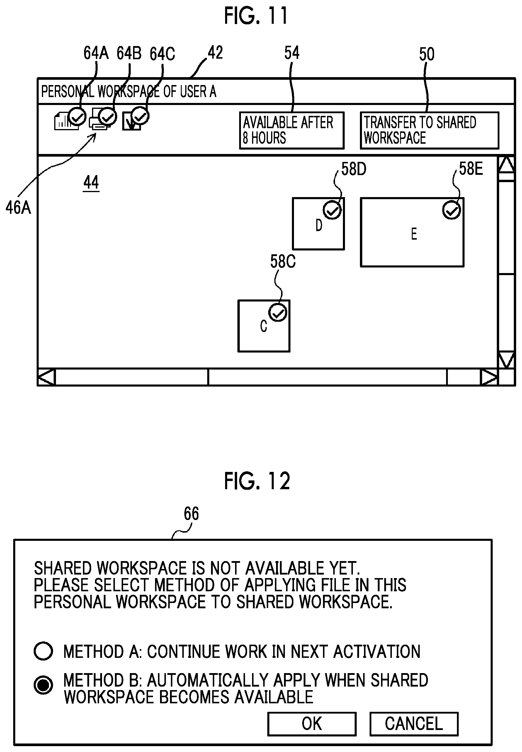 Patent US12367459 Figure 6 – Information processing apparatus, non-transitory computer readable medium storing program, and information processing method for transferring object between personal and shared workspaces