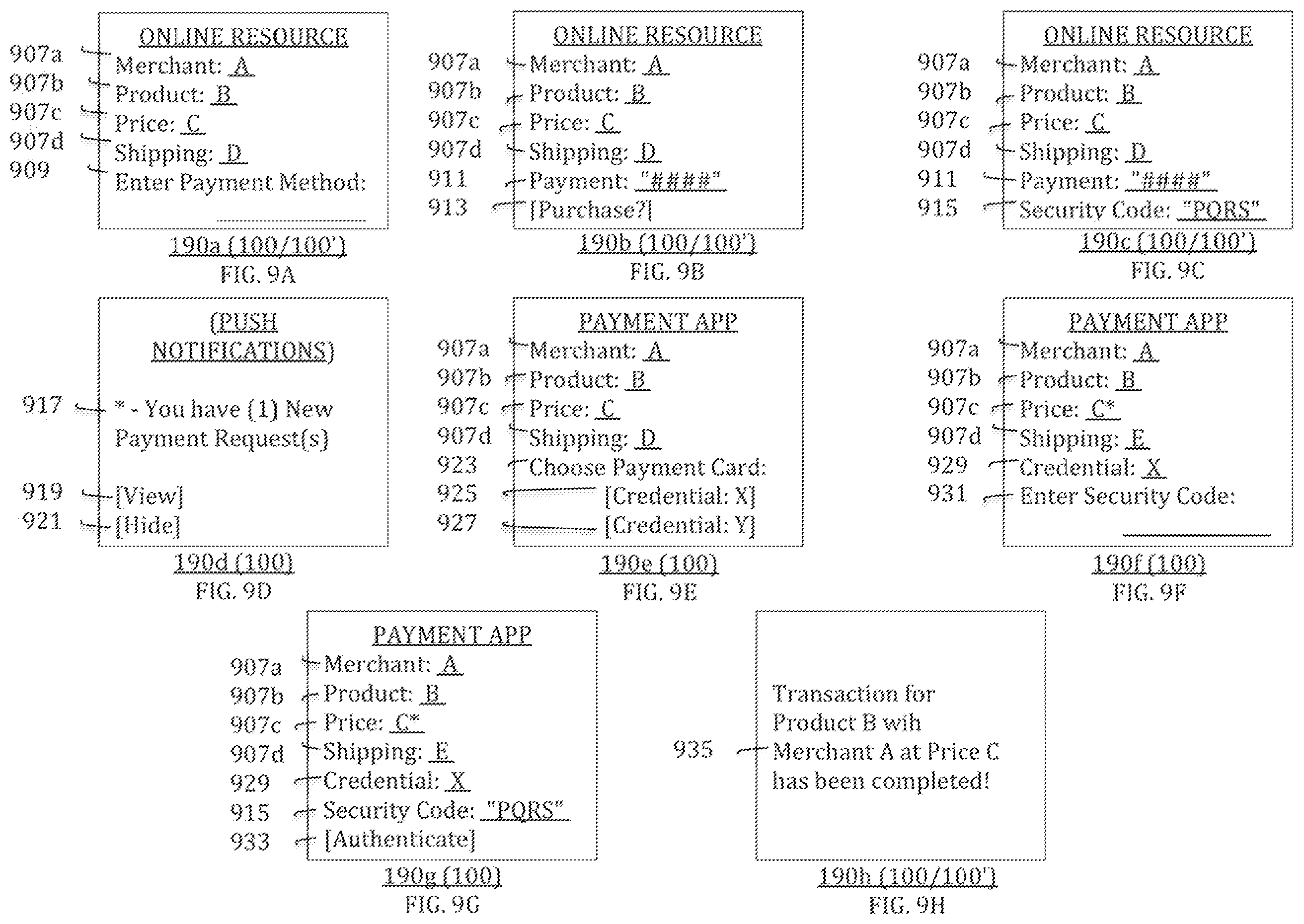 Patent US12367475 Figure 9 – Initiation of online payments using an electronic device identifier