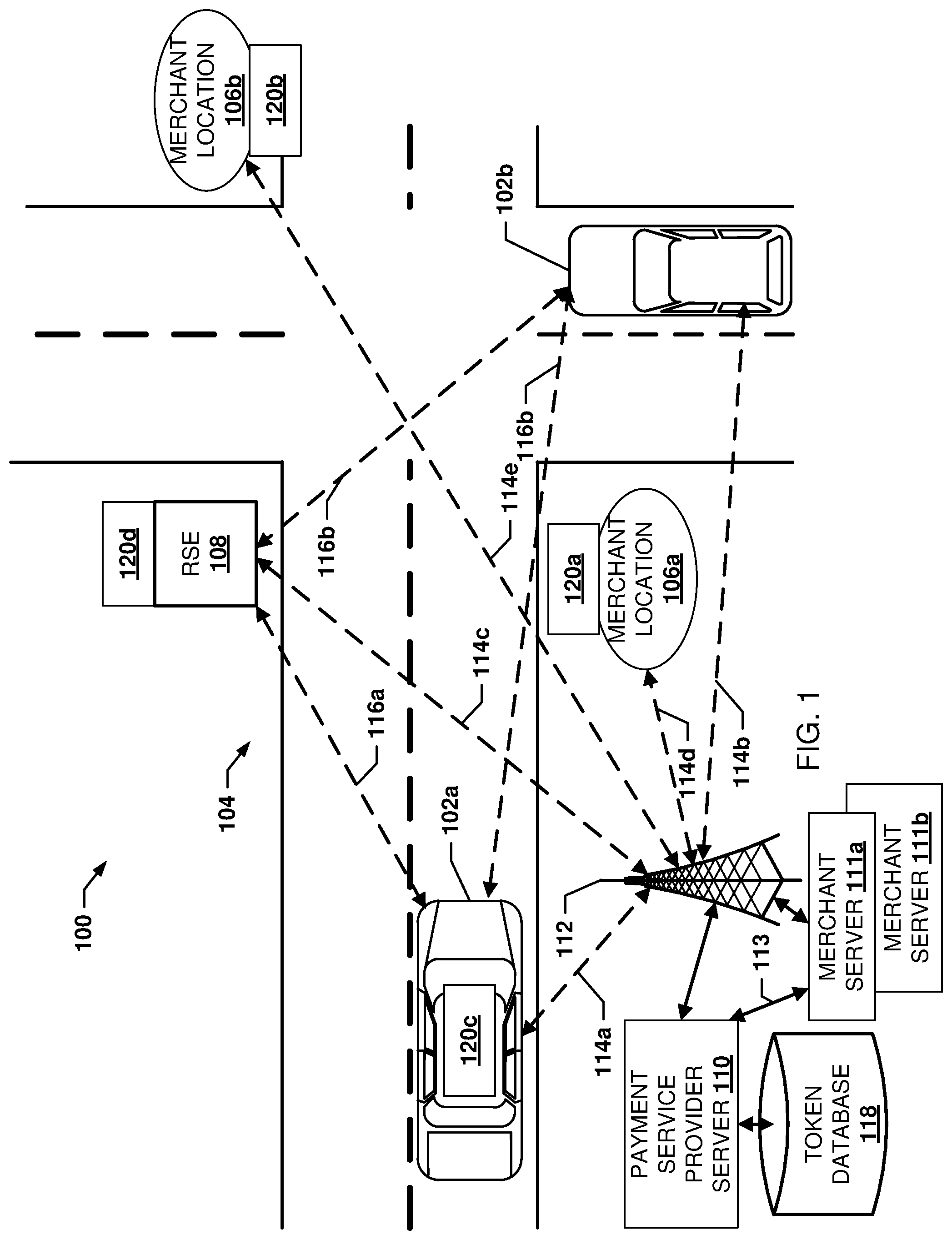 Patent US12367492 Figure 1 – Proximity-based token issuance system
