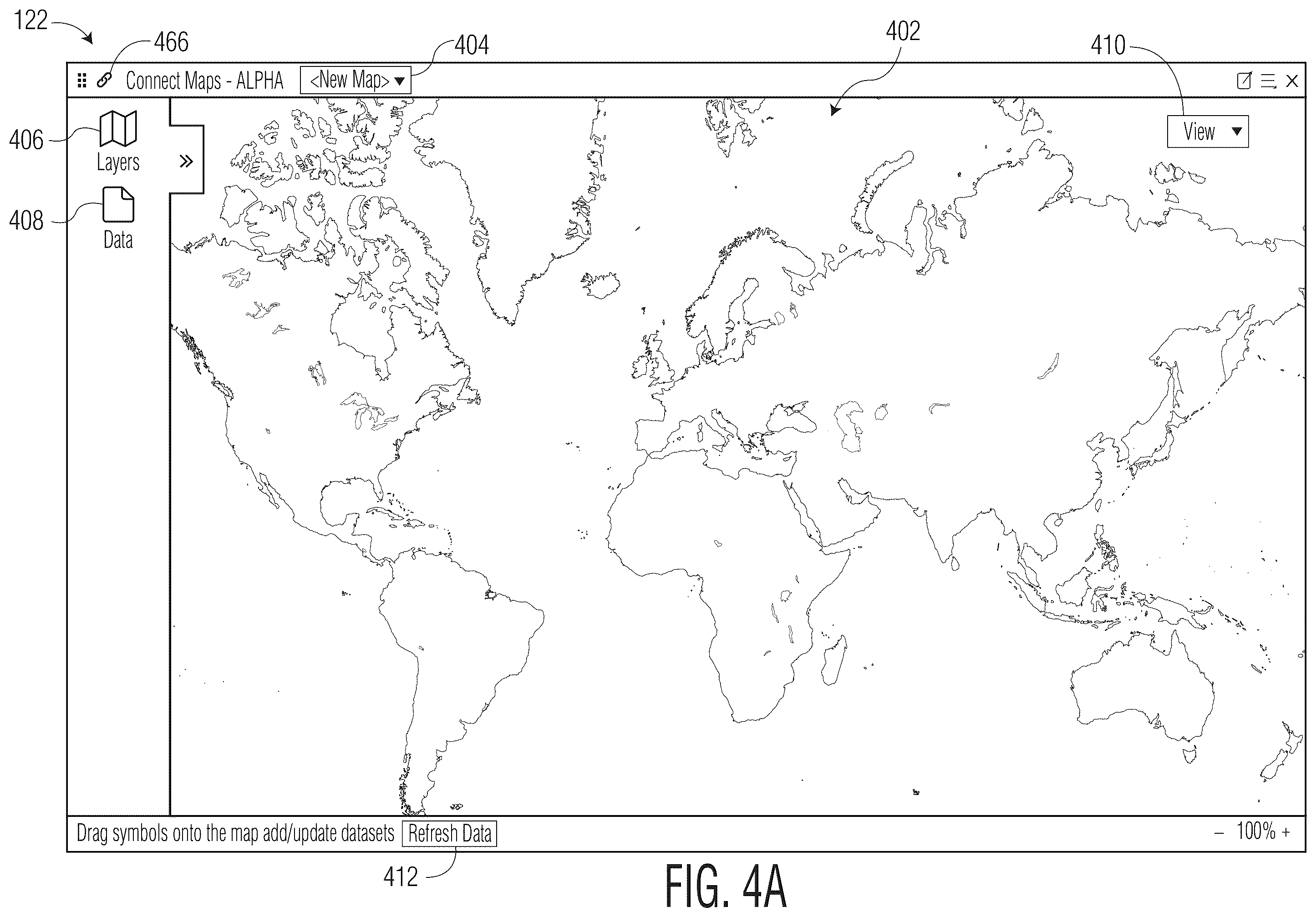 Patent US12367505 Figure 4 – Interactive map interface incorporating customizable geospatial data