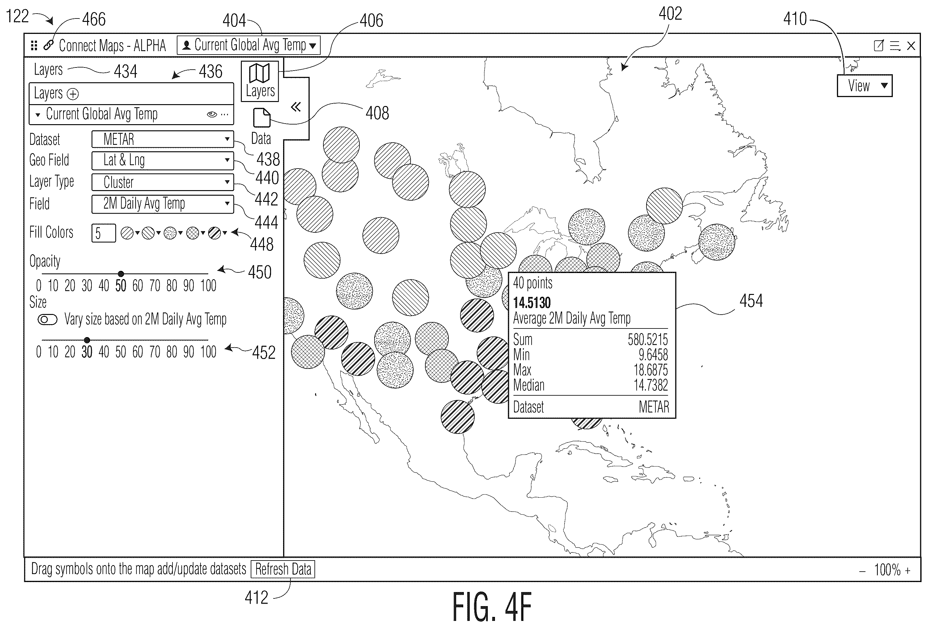 Patent US12367505 Figure 9 – Interactive map interface incorporating customizable geospatial data