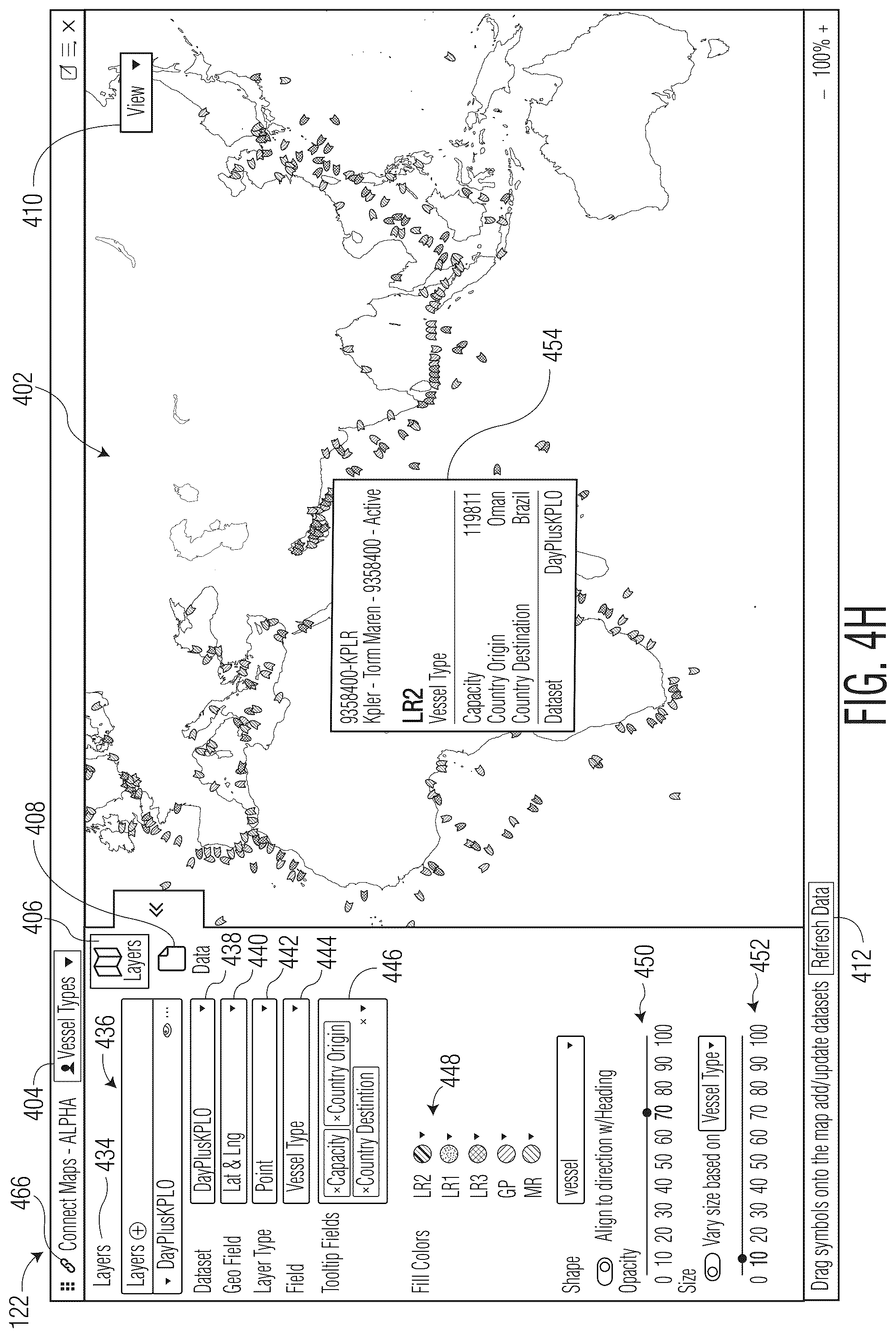 Patent US12367505 Figure 11 – Interactive map interface incorporating customizable geospatial data