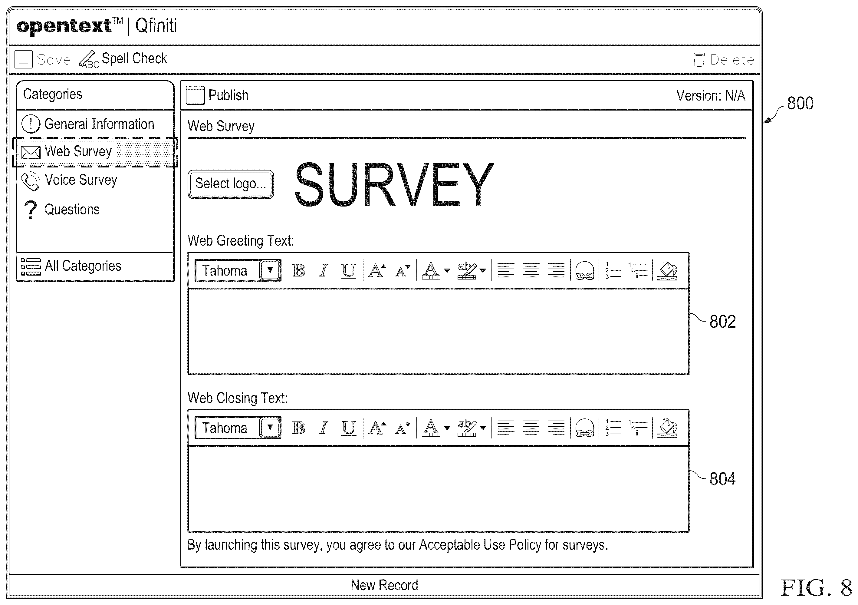 Patent US12367506 Figure 8 – Data processing systems and methods for controlling an automated survey system