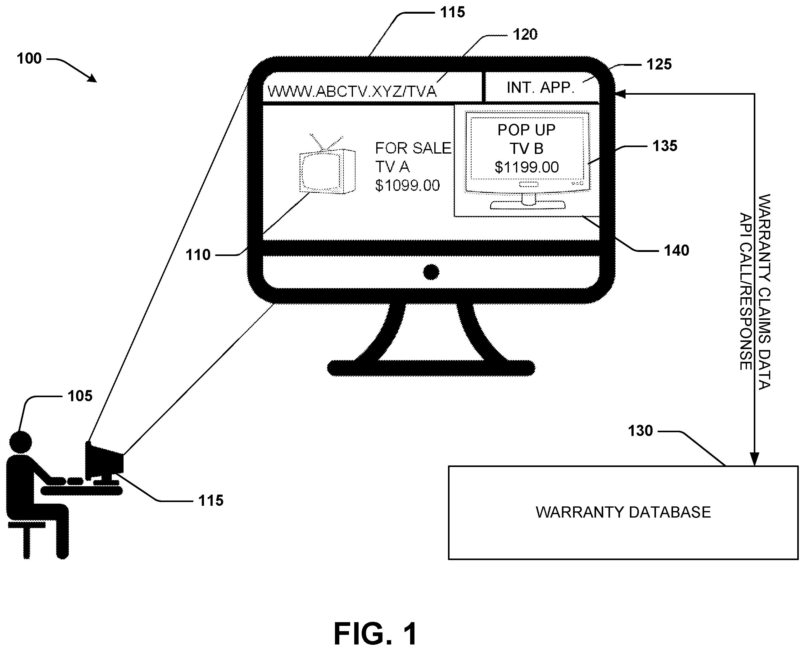 Patent US12367519 — Method, system, and non-transitory computer readable storage medium for a browser extension for product quality — Figure 1