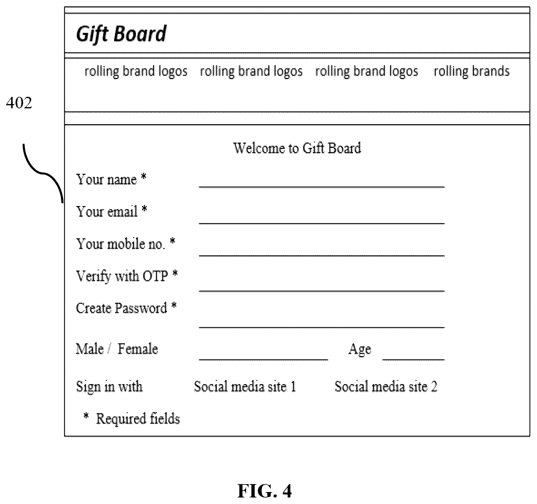 Patent US12367522 Figure 4 – Gift transaction system and method for creating a custom-made digital mall of gifts