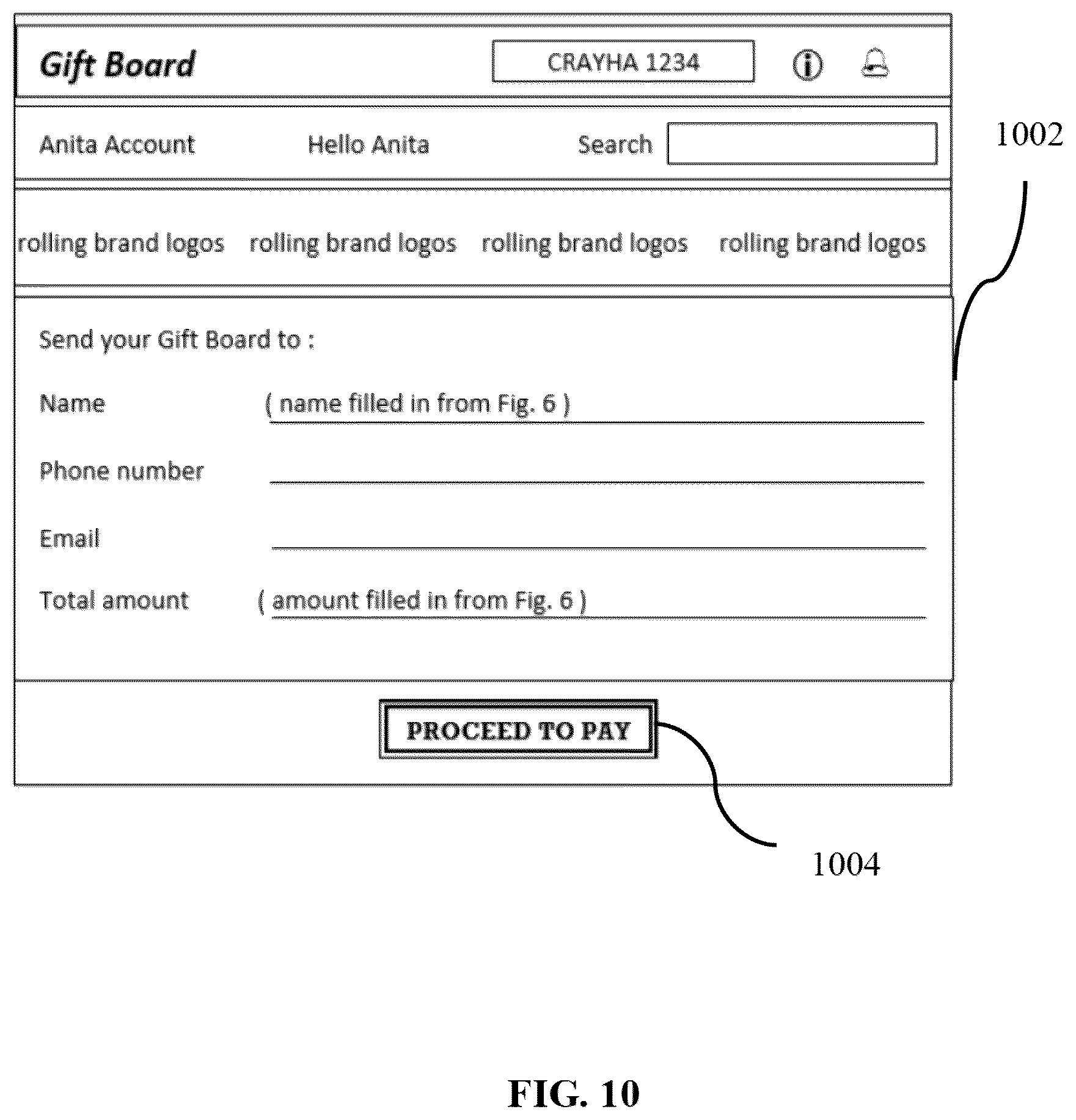 Patent US12367522 Figure 10 – Gift transaction system and method for creating a custom-made digital mall of gifts