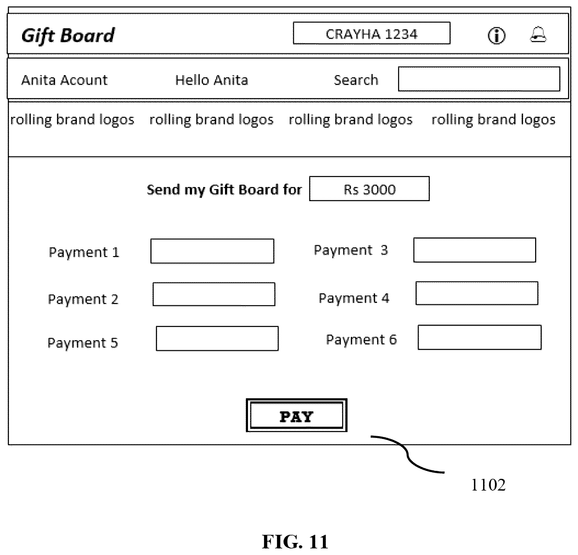 Patent US12367522 Figure 11 – Gift transaction system and method for creating a custom-made digital mall of gifts