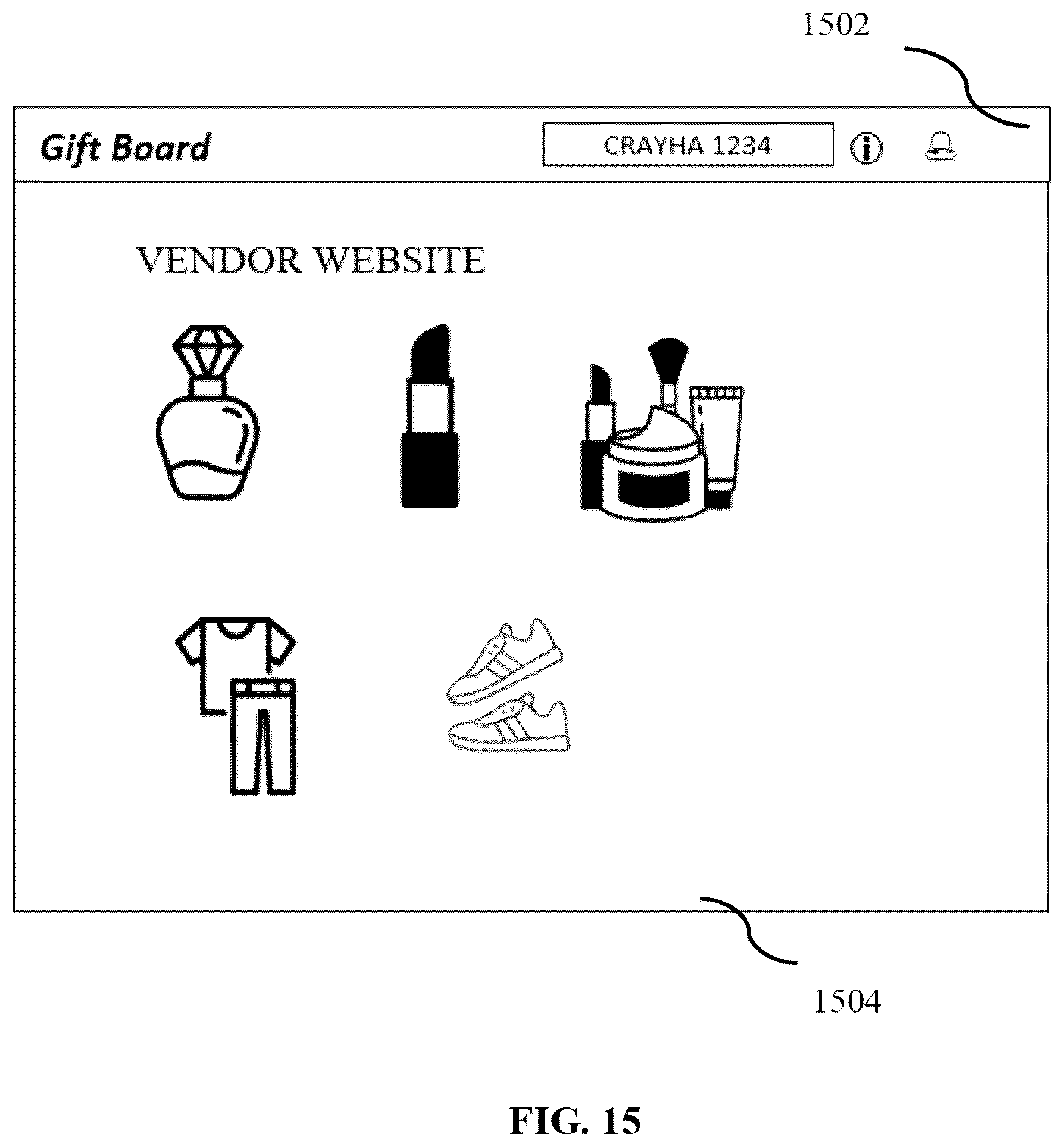 Patent US12367522 Figure 15 – Gift transaction system and method for creating a custom-made digital mall of gifts