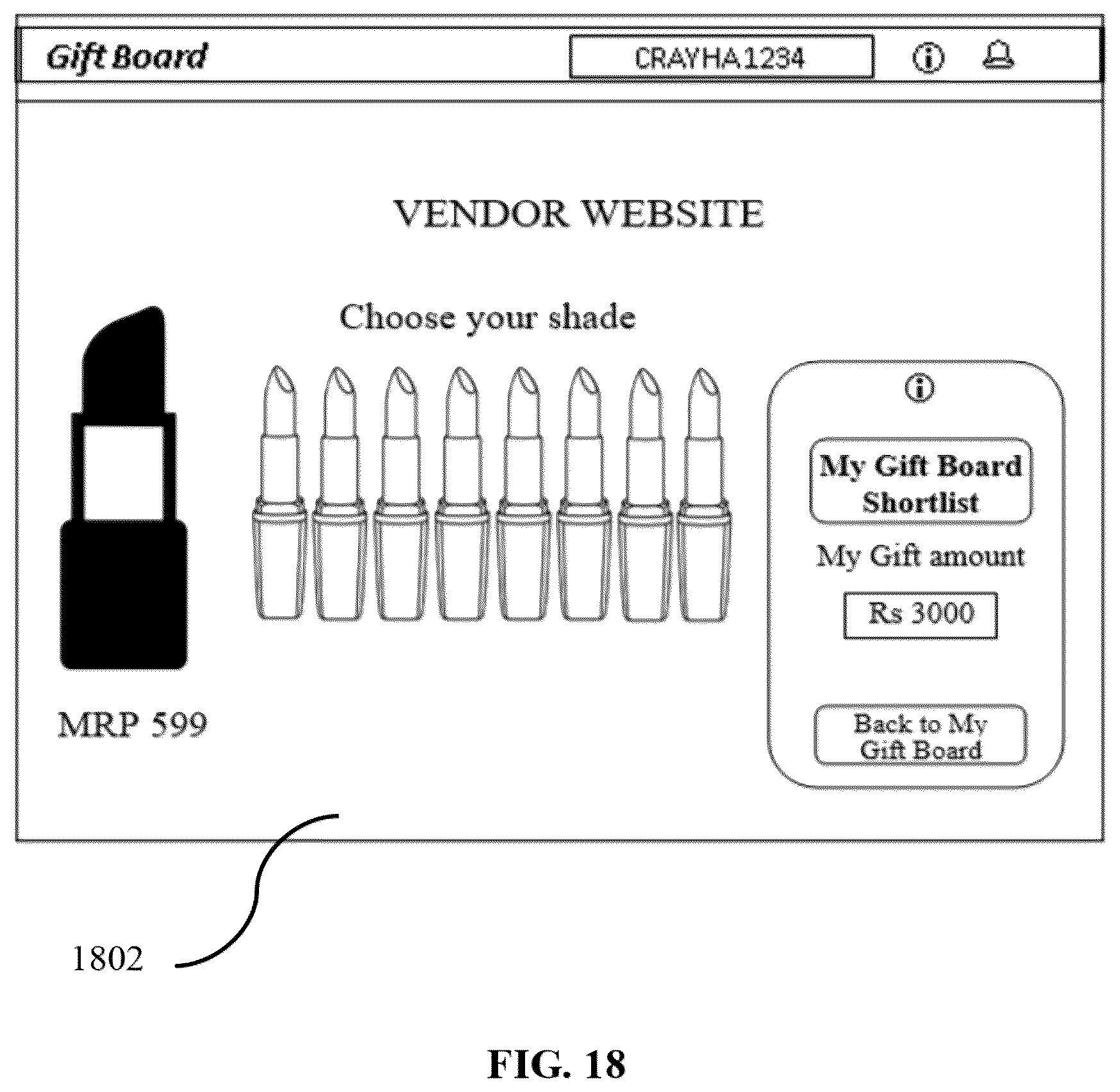 Patent US12367522 Figure 18 – Gift transaction system and method for creating a custom-made digital mall of gifts