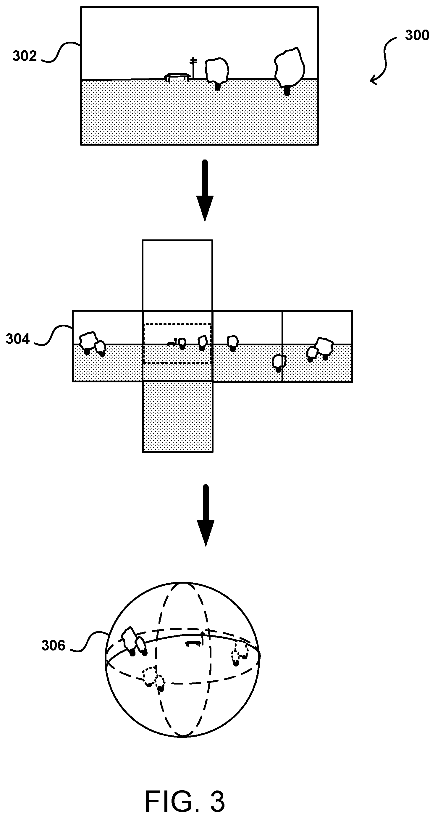Patent US12367546 Figure 3 – Panorama generation using one or more neural networks
