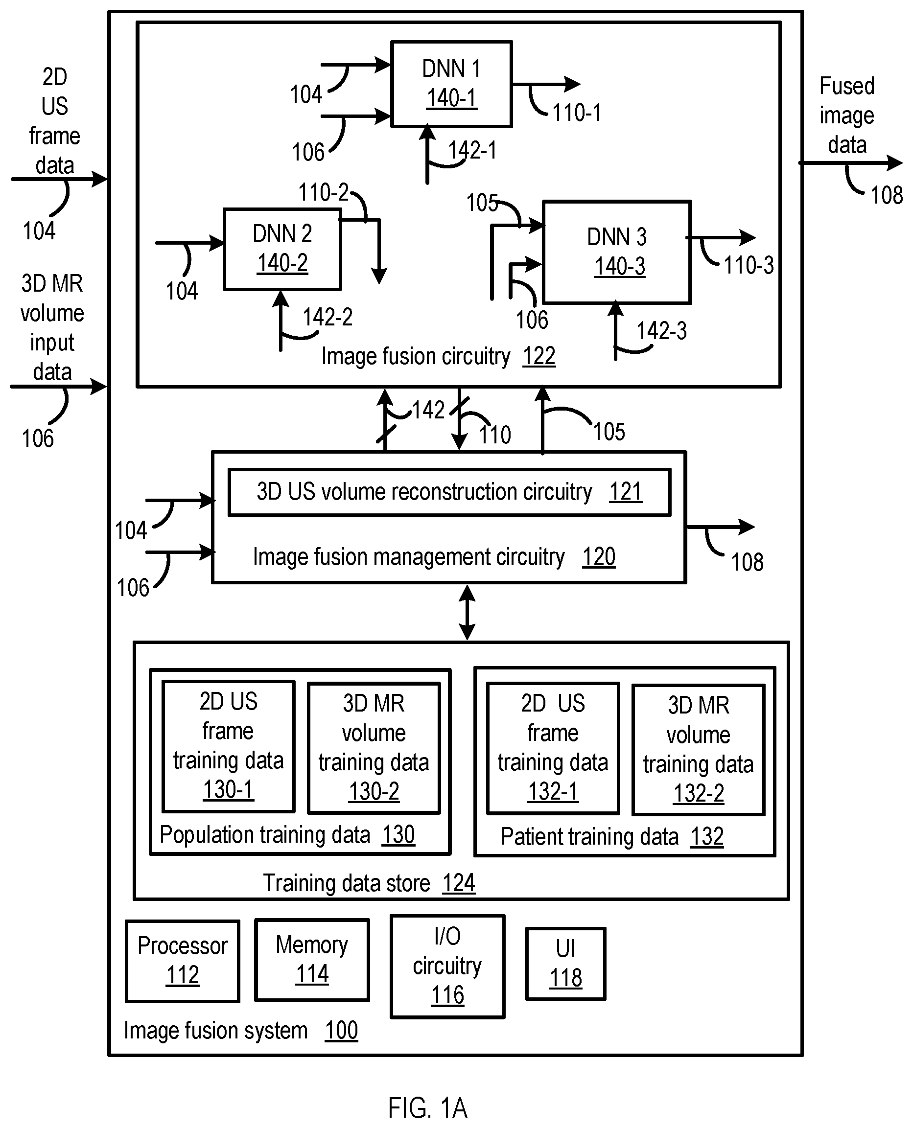 Patent US12367597 Figure 1 – Trackerless 2D ultrasound frame to 3D image volume registration