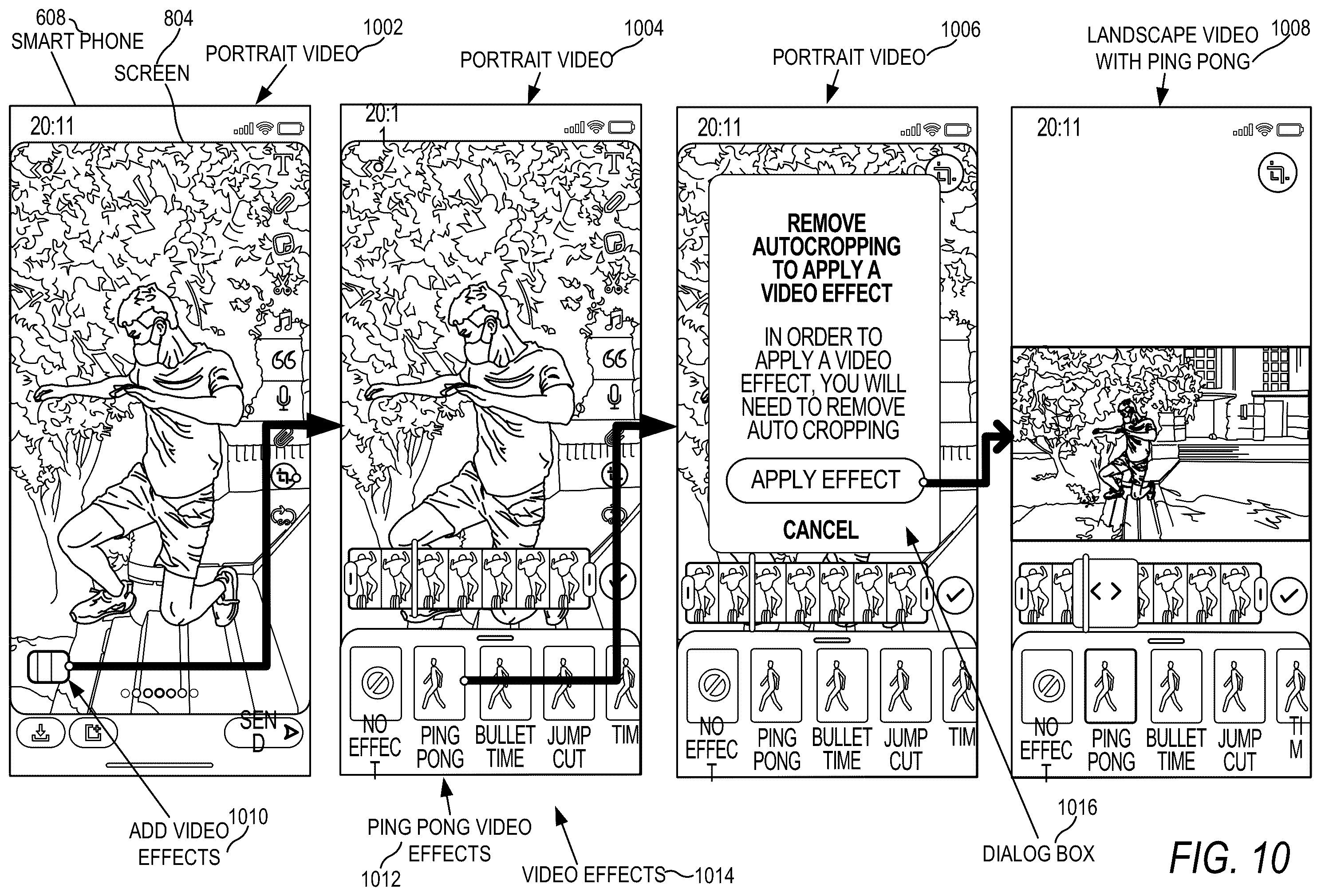 Patent US12367606 Figure 10 – Automatically cropping of landscape videos