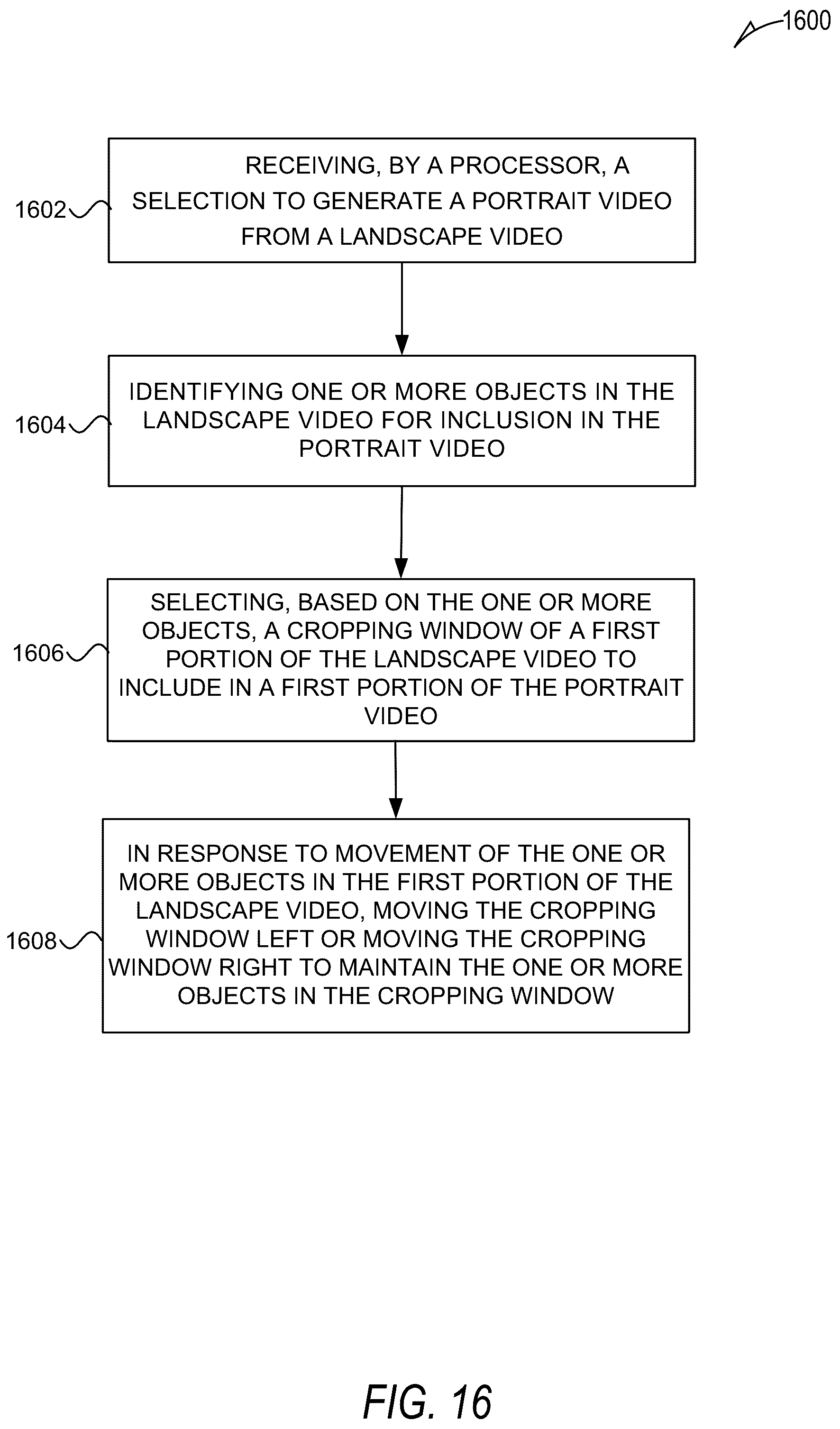 Patent US12367606 Figure 16 – Automatically cropping of landscape videos