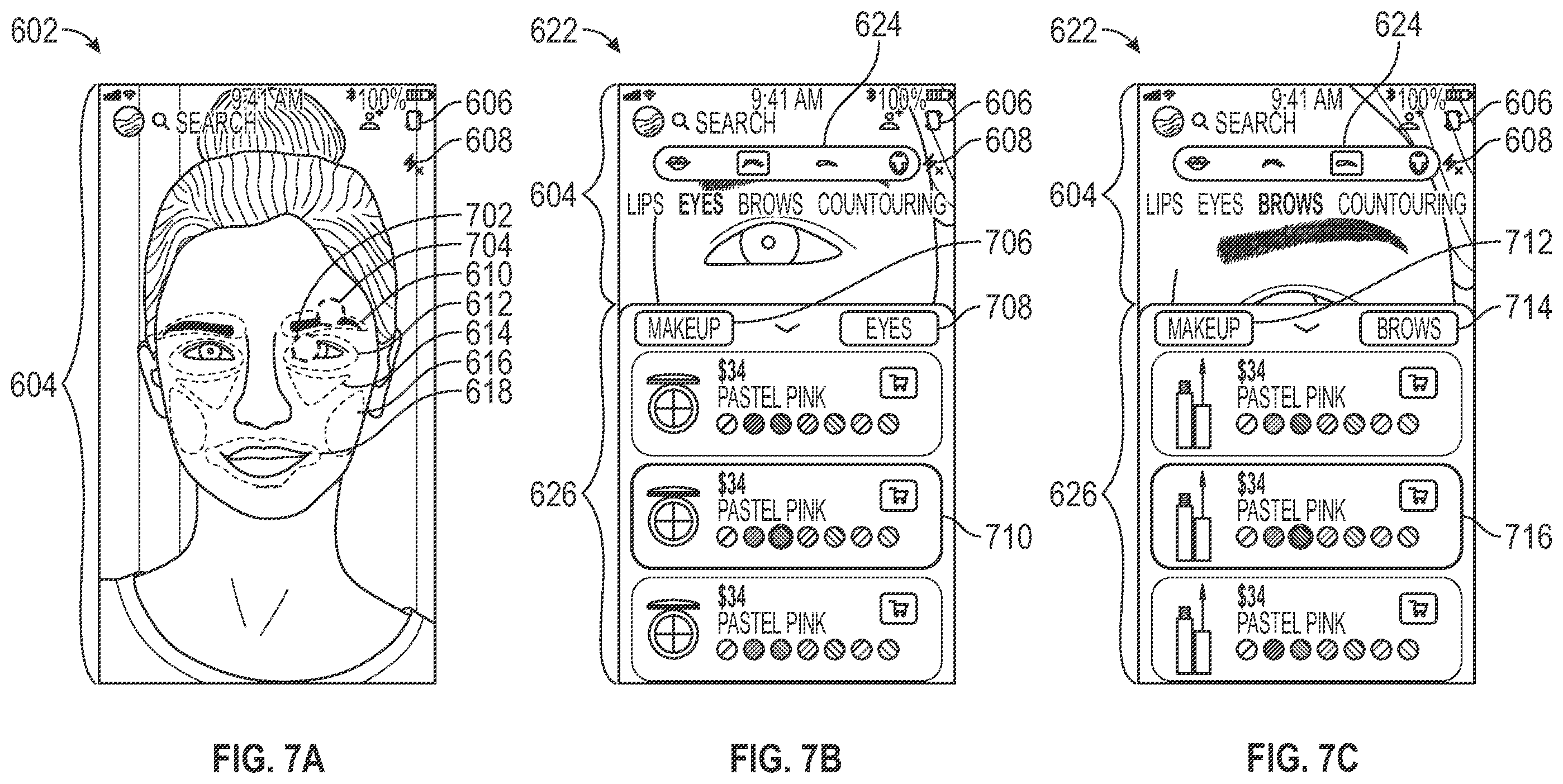 Patent US12367617 Figure 7 – Providing augmented reality-based makeup in a messaging system