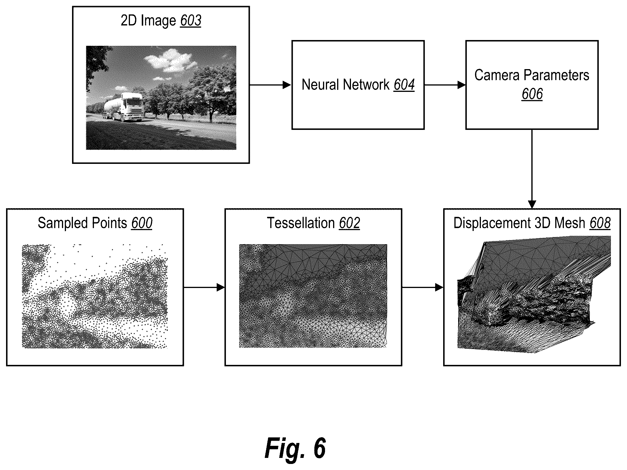 Patent US12367626 Figure 6 – Modifying two-dimensional images utilizing three-dimensional meshes of the two-dimensional images