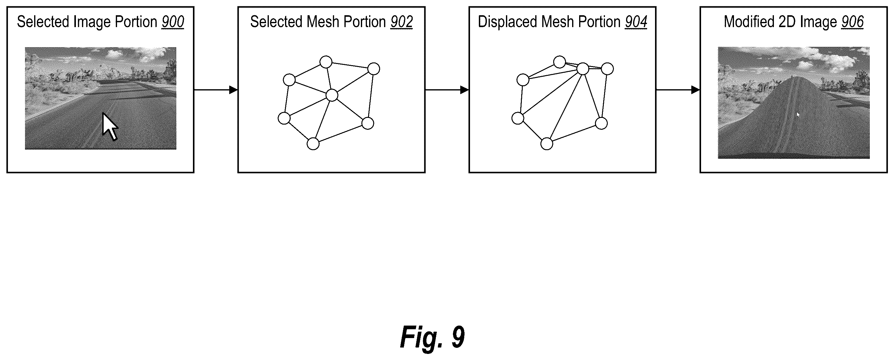 Patent US12367626 Figure 9 – Modifying two-dimensional images utilizing three-dimensional meshes of the two-dimensional images