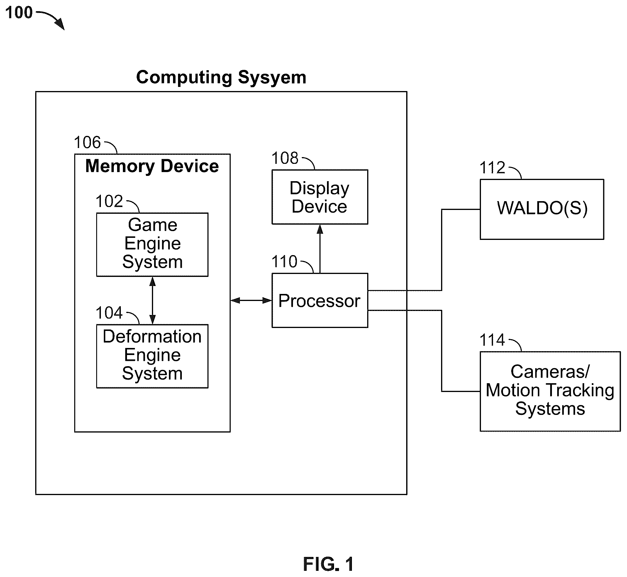 Patent US12367631 Figure 1 – Systems and methods for computer animation using an order of operations deformation engine