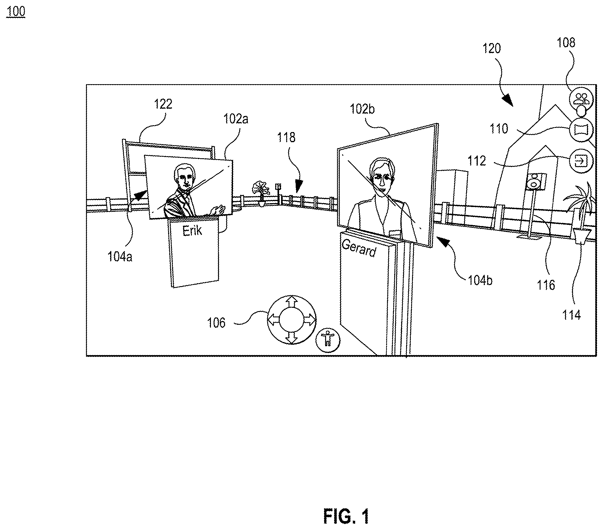 Patent US12367642 Figure 1 – Using optical labels in a virtual environment