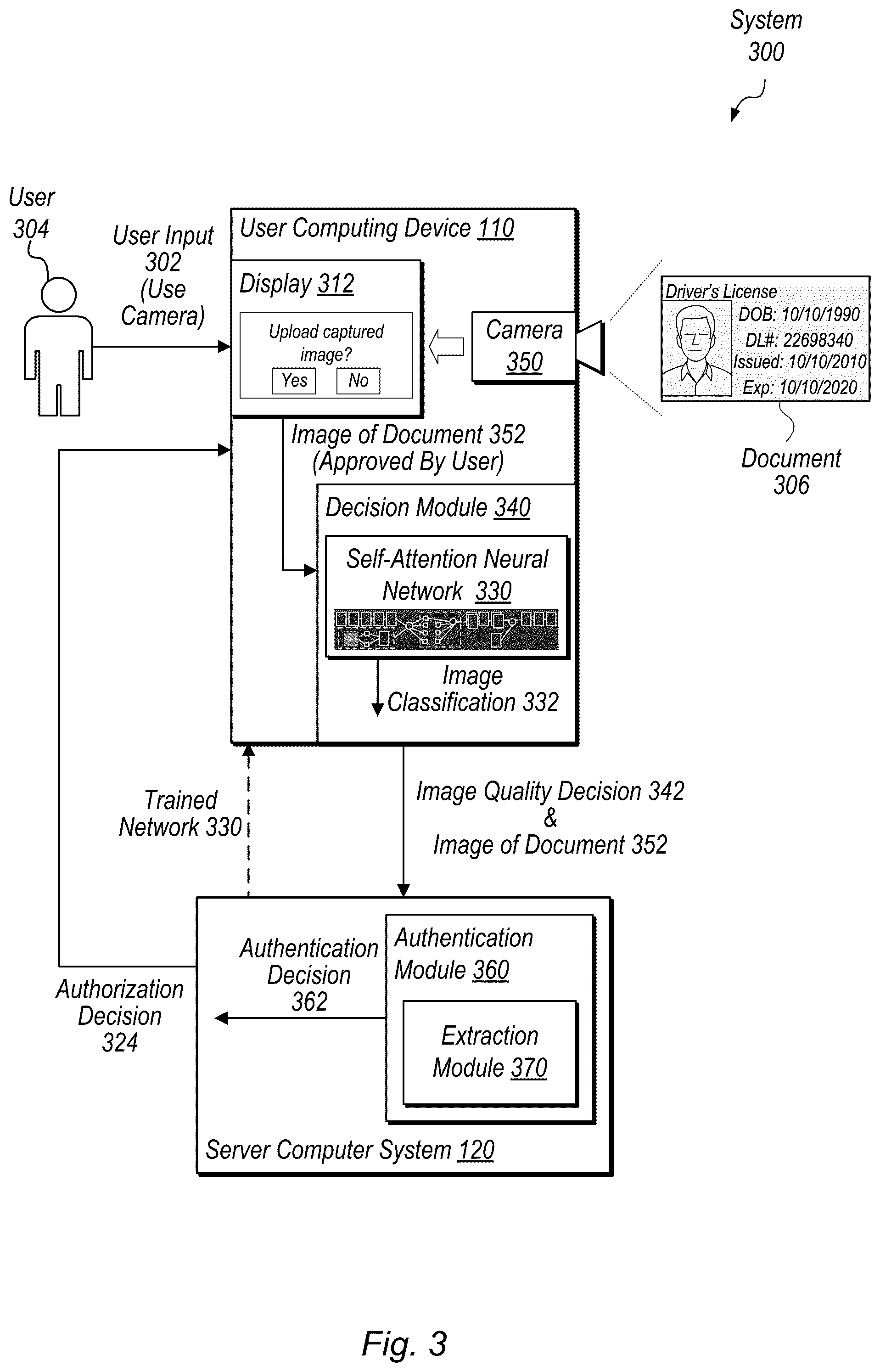 Patent US12367669 Figure 3 – Document image quality detection