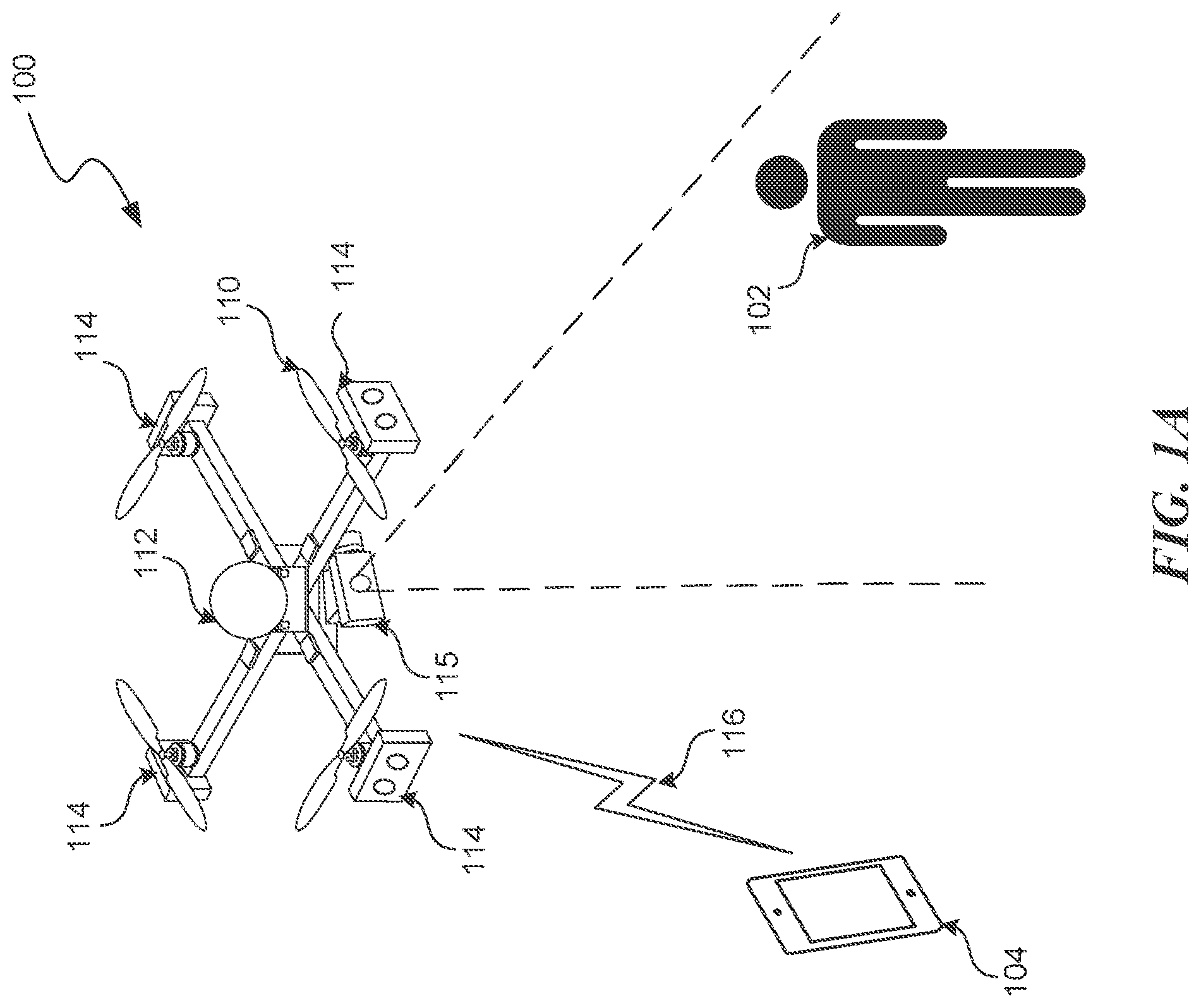 Patent US12367670 Figure 1 – Object tracking by an unmanned aerial vehicle using visual sensors