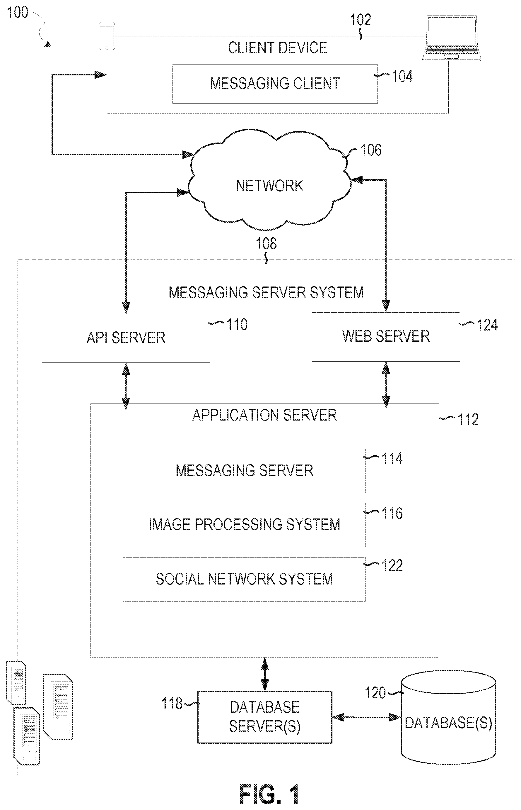 Patent US12367693 Figure 1 – Messaging system for engagement analysis based on labels