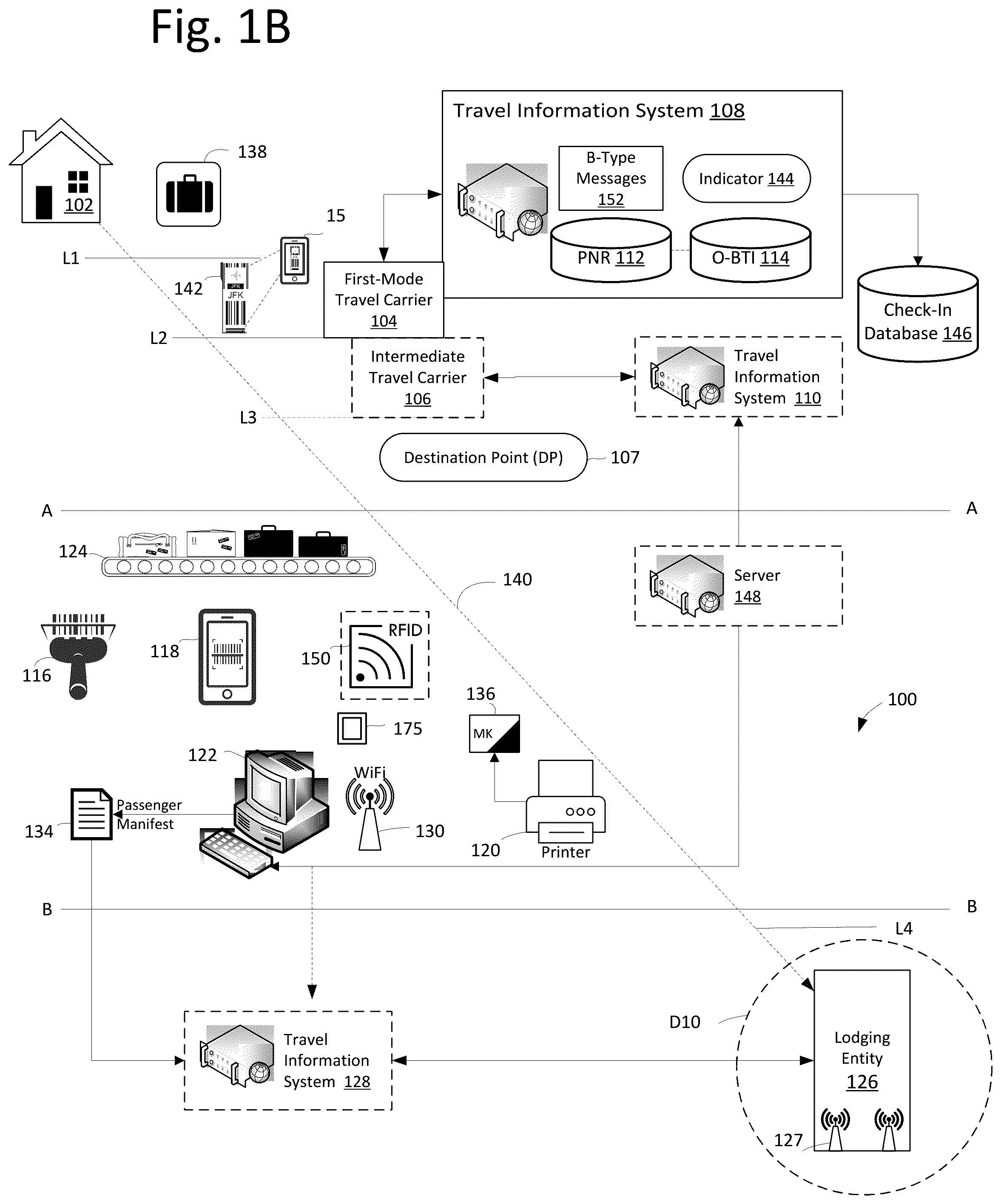 Patent US12367713 Figure 2 – Remote check-in using optical character recognition of bag tag