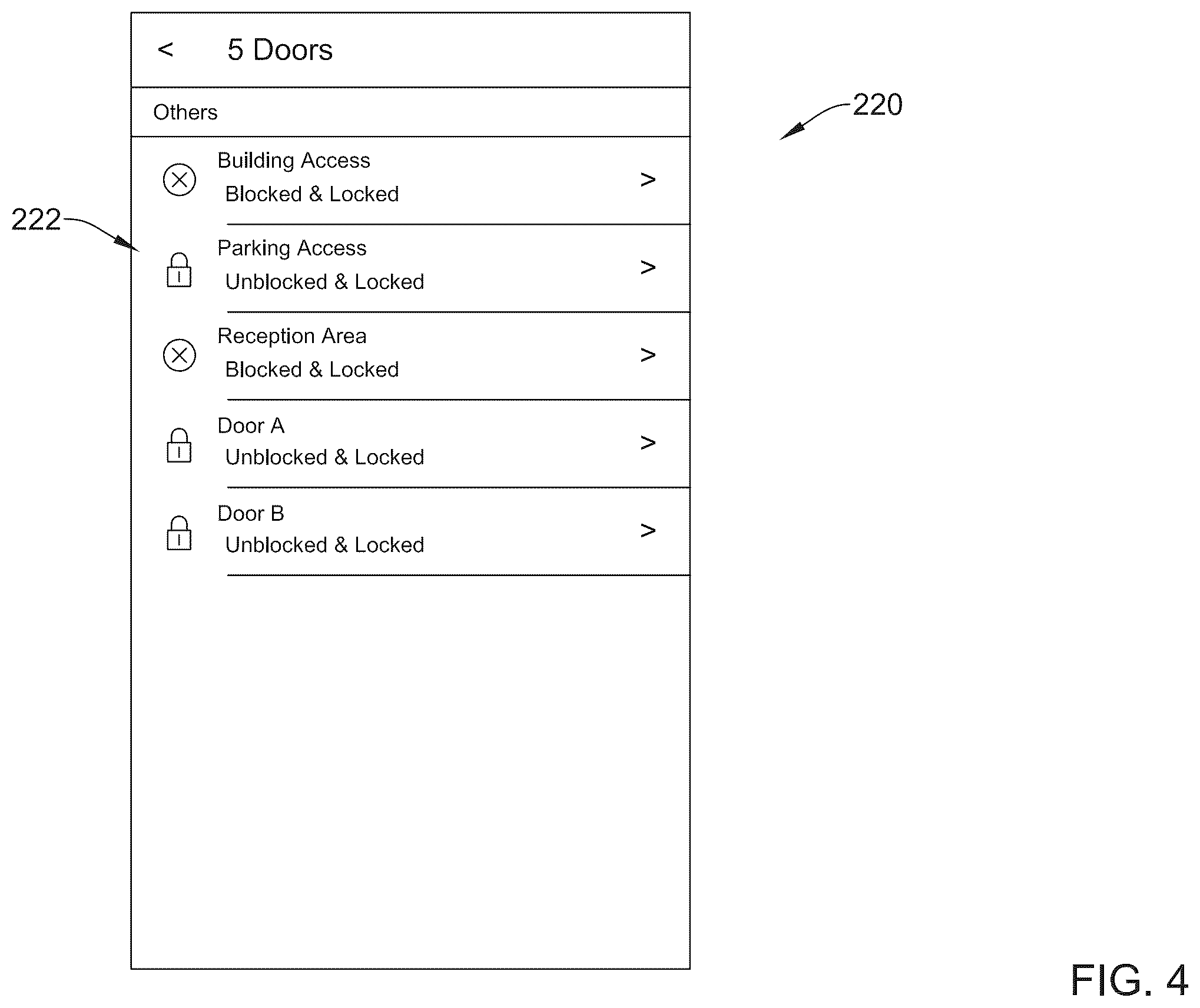 Patent US12367726 Figure 4 – Building access using a mobile device