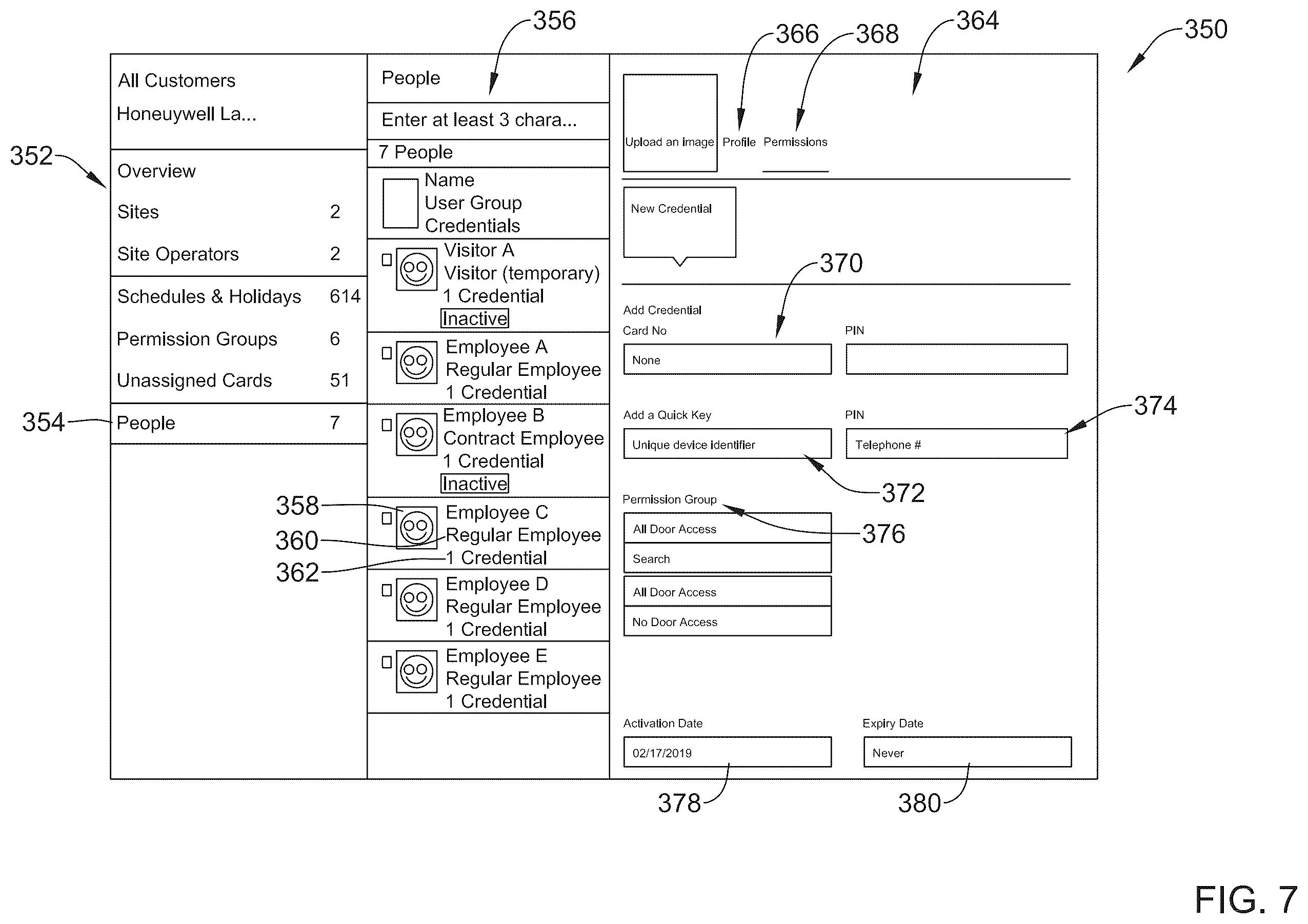 Patent US12367726 Figure 7 – Building access using a mobile device