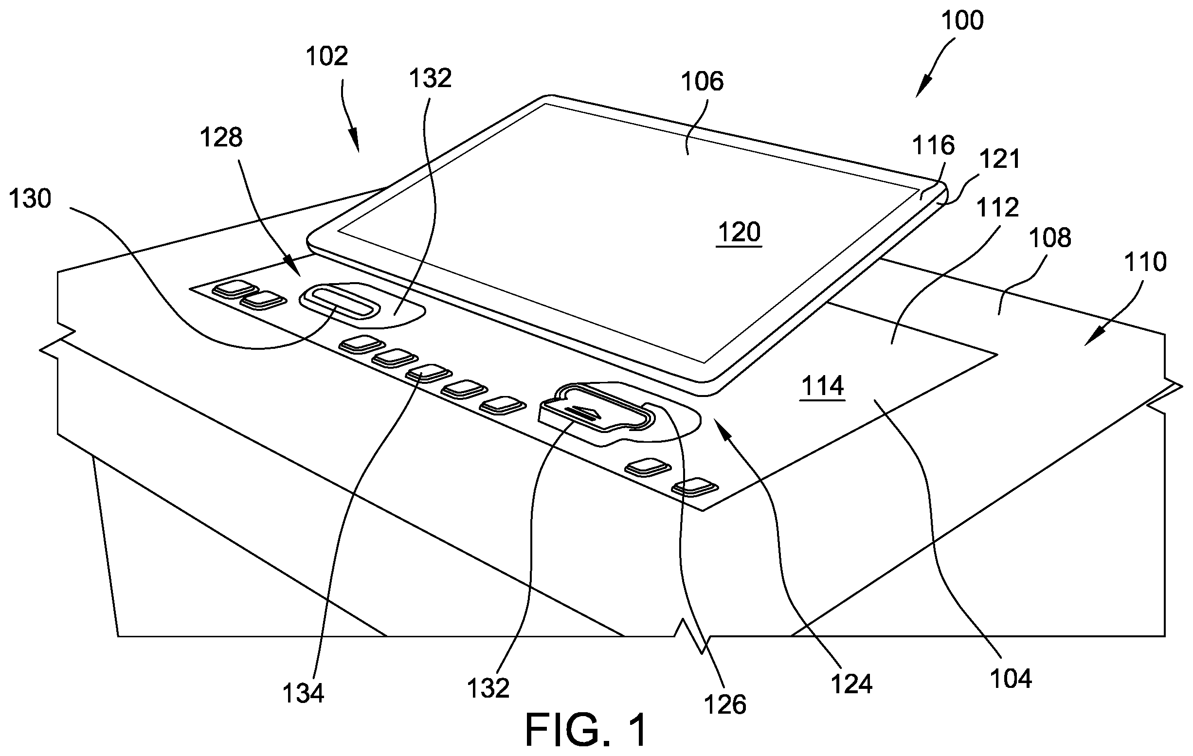 Patent US12367738 Figure 1 – Floating tabletop display