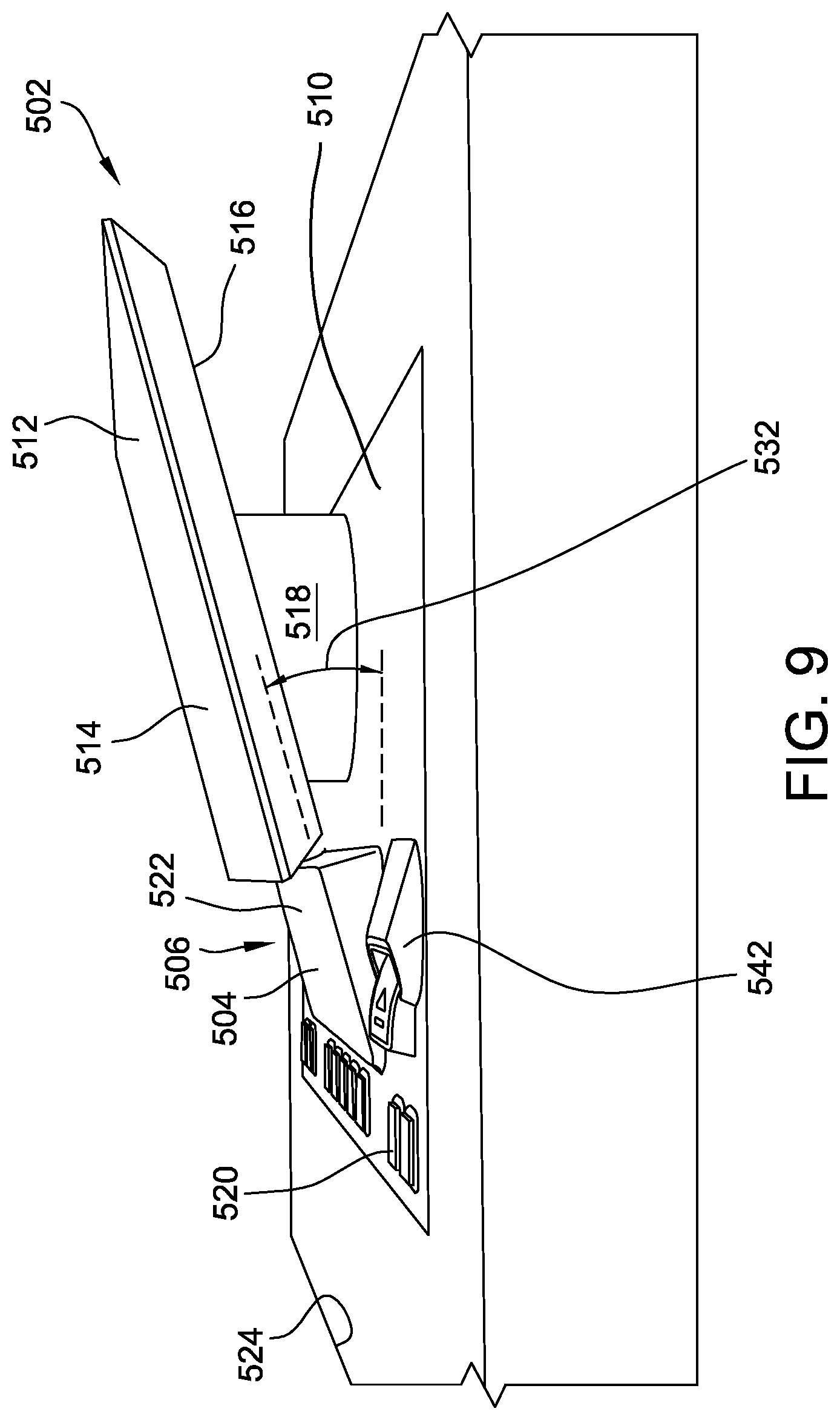 Patent US12367738 Figure 9 – Floating tabletop display