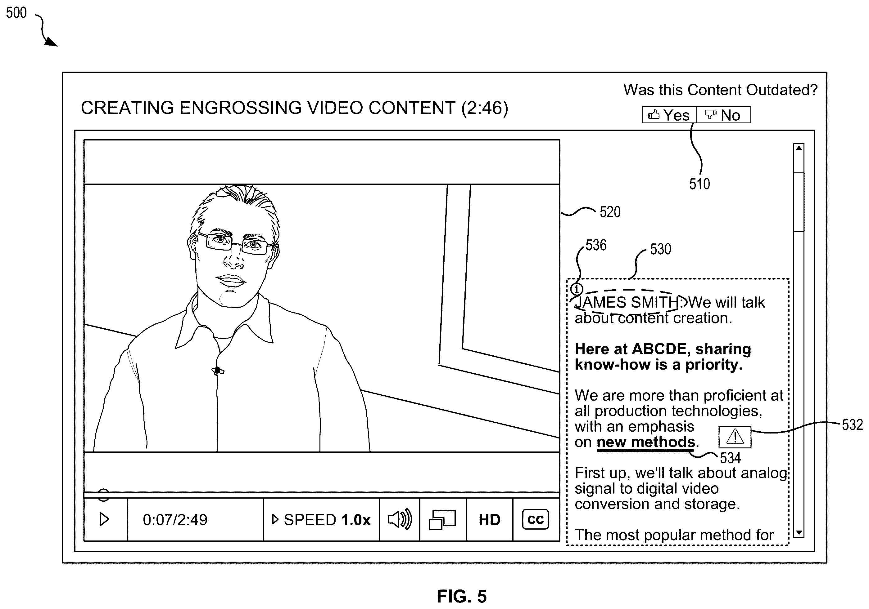 Patent US12367753 Figure 5 – Anomalous content marking and determination