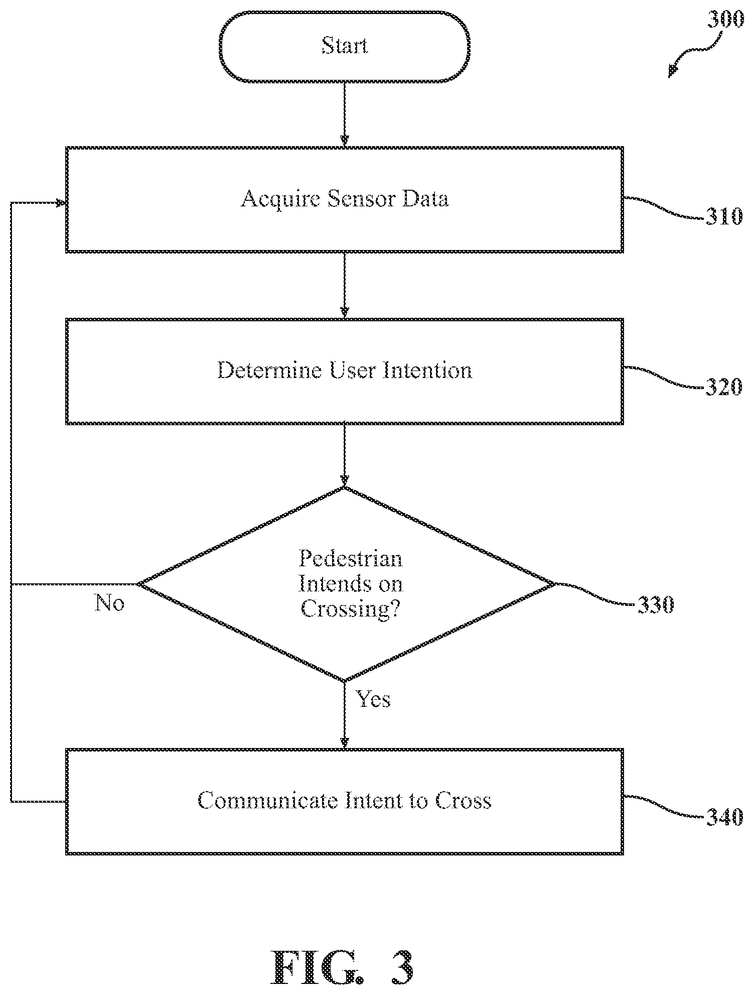 Patent US12367758 Figure 3 – Smart accessory for communicating an intention to cross a street