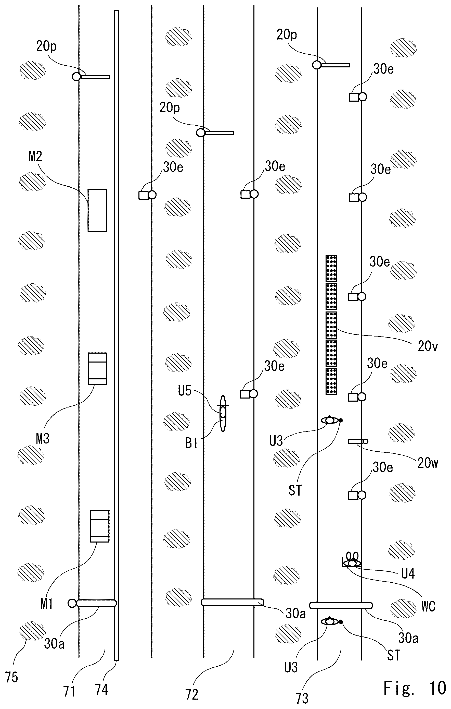 Patent US12367763 Figure 10 – Traffic facility control system, traffic facility control method, and program